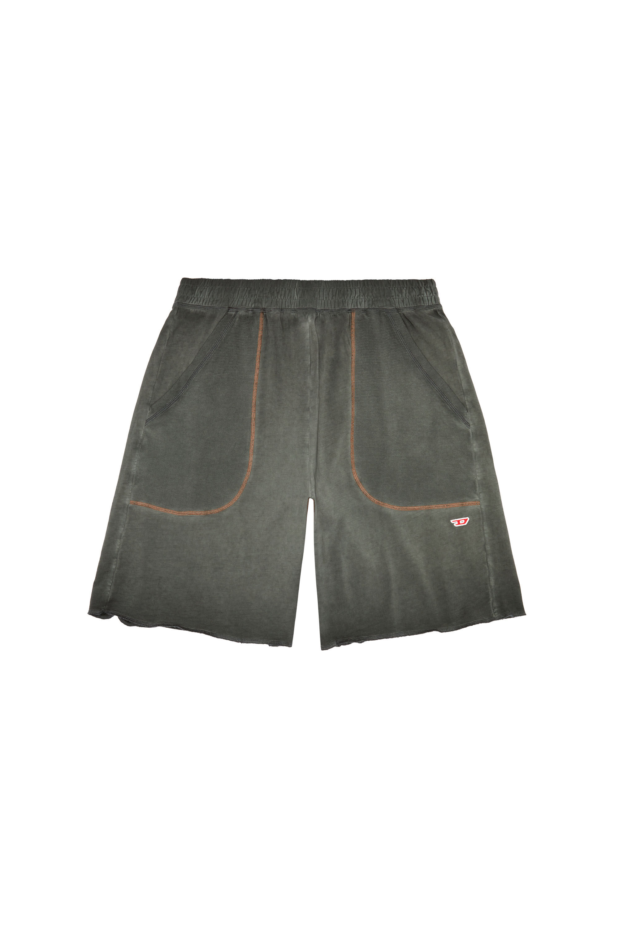 Men's Sweat shorts with waffle-knit details | Black | Diesel US