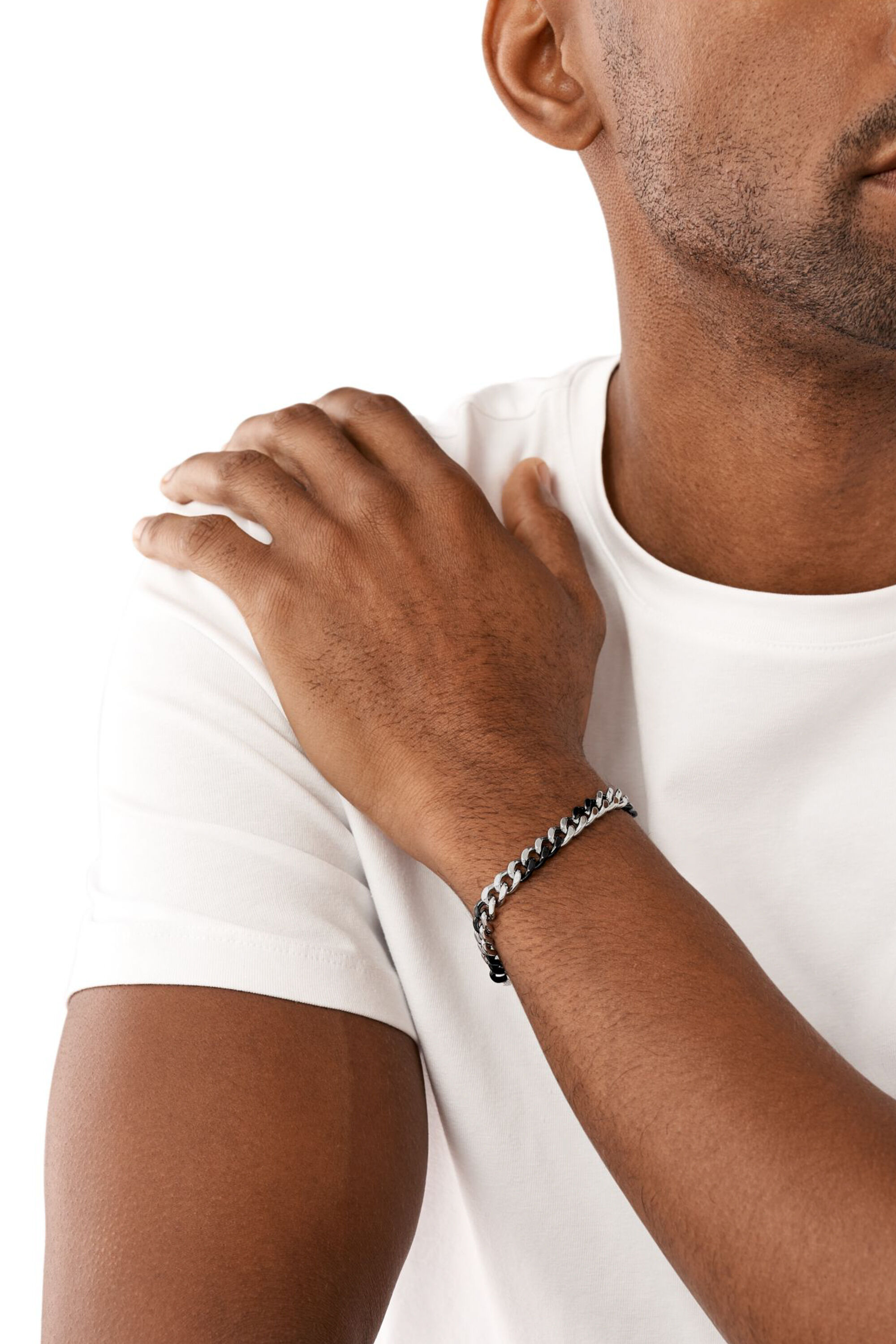 Diesel - DX1498, Bracelet chaîne en acier inoxydable bicolore Mixte in Gris argenté - 3