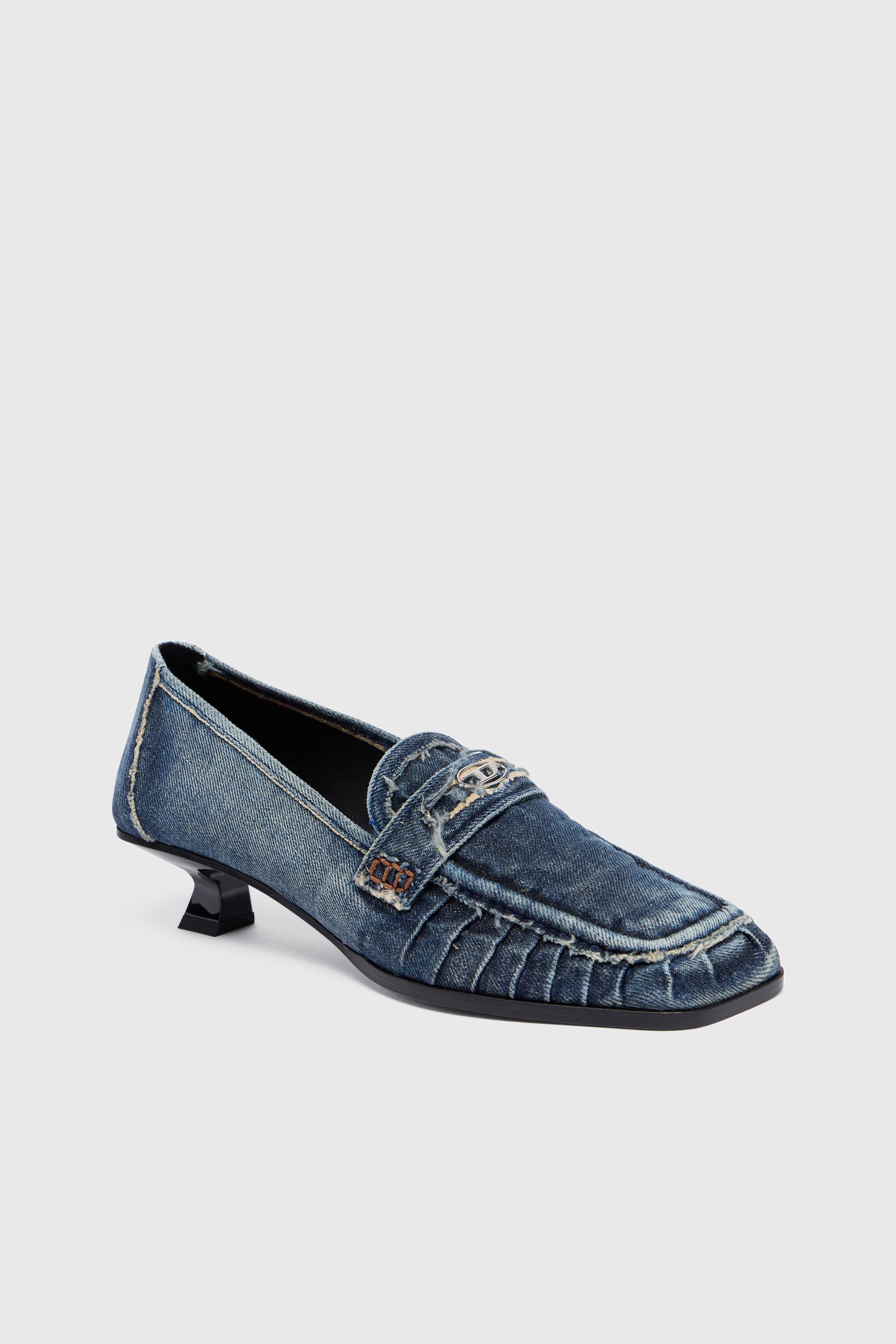 Diesel - D-AMBER MOC 30, D-Amber-Mocassins &agrave; pampilles en denim Femme in Bleu - 5