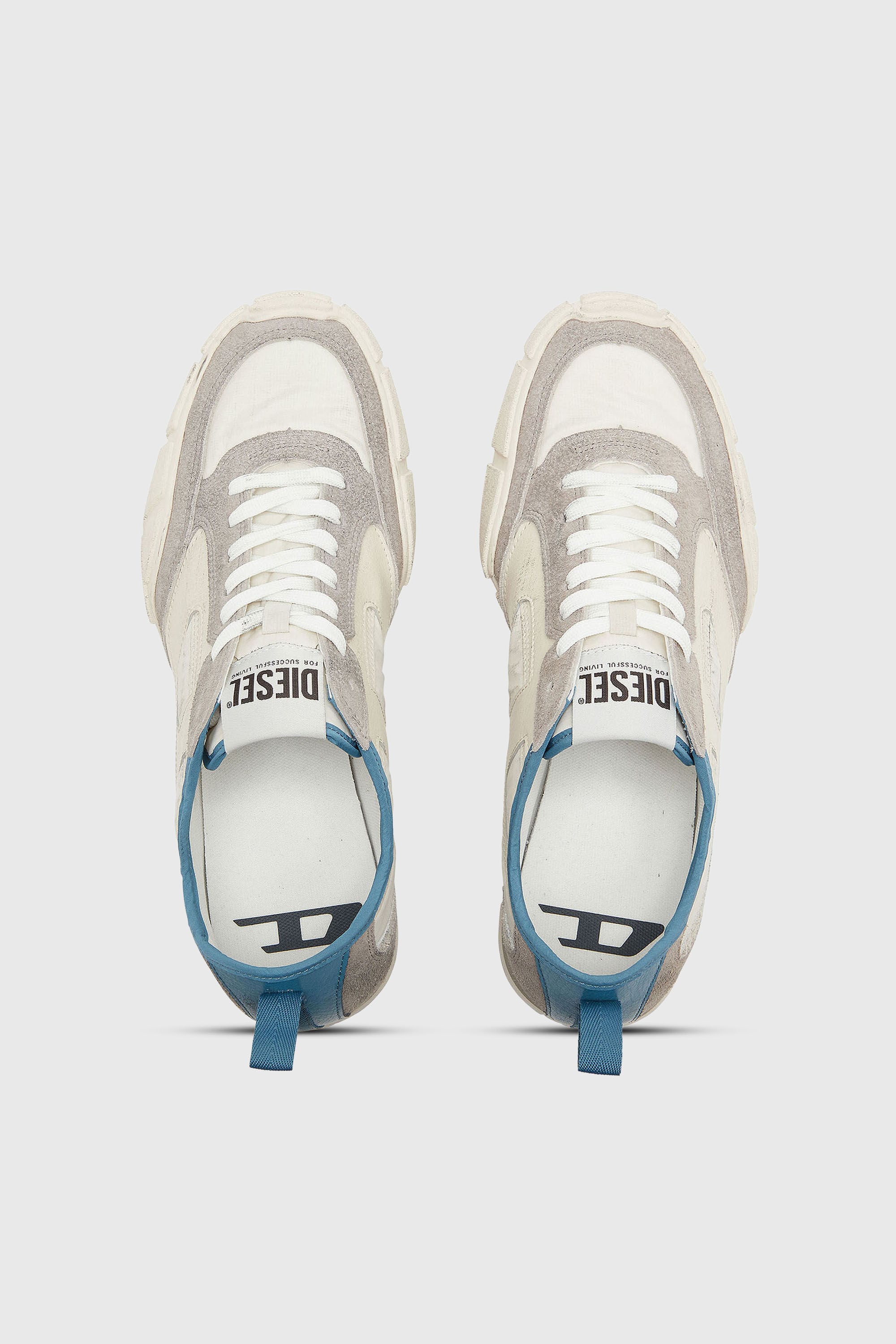 Diesel - S-PAGODHA LOW W, Female's S-Pagodha - Sneakers in leather and nylon with foam tongue in White/Grey - 4