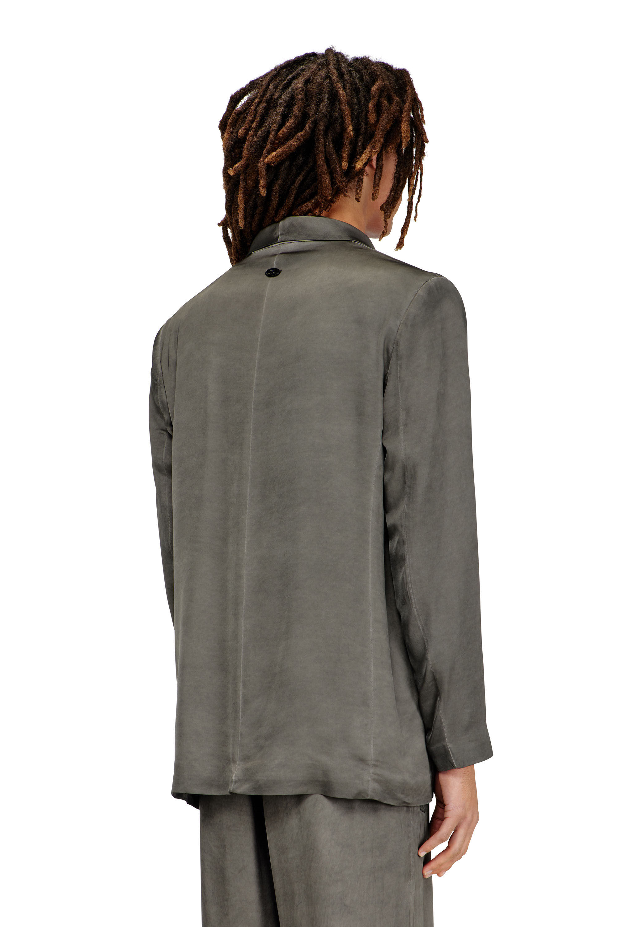 Diesel - J-ARMAN-ALBG, Male's Blazer in treated fluid viscose in Dark Grey - 5
