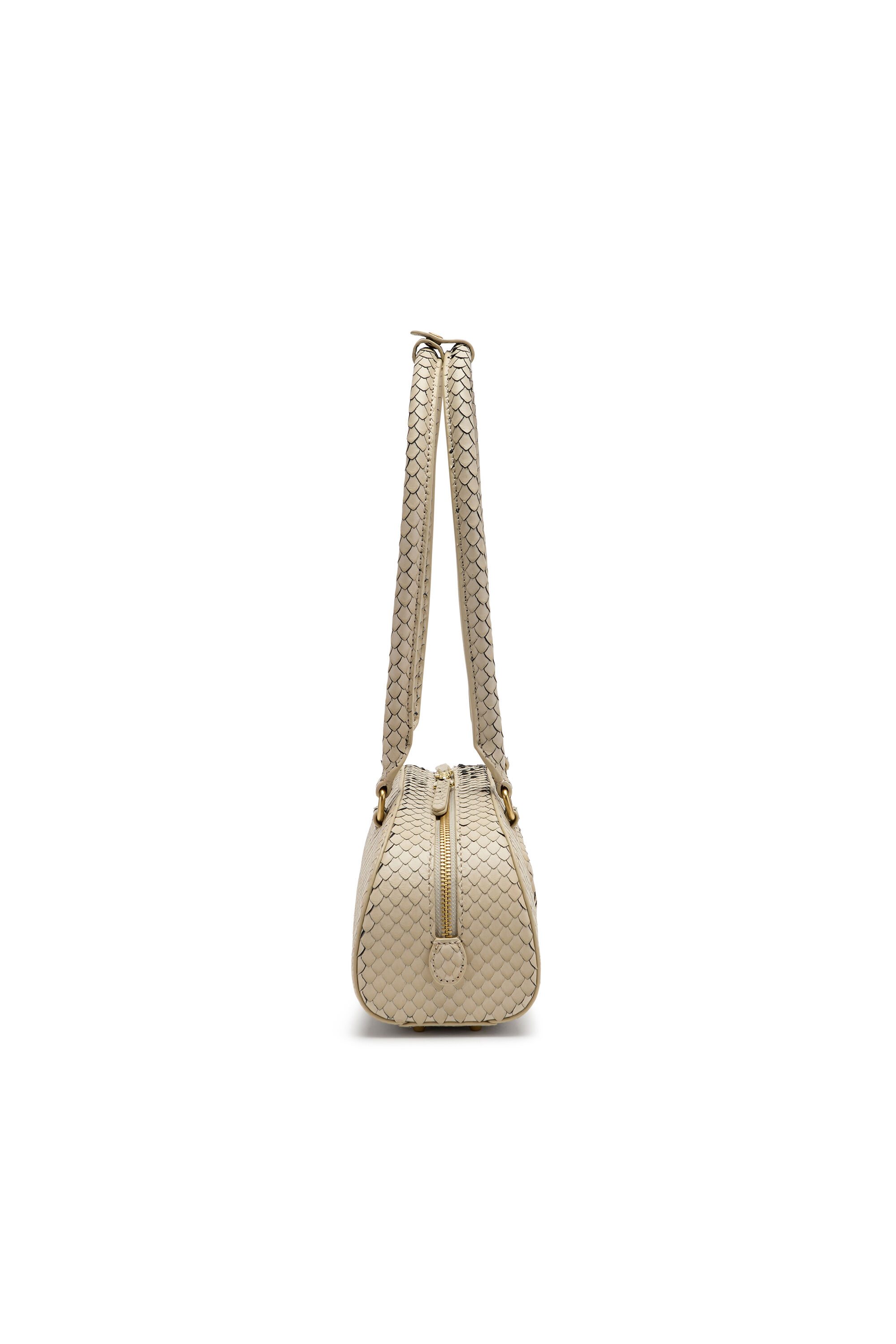 Diesel - 1DR DOME SHOULDER EW, 1DR Dome-Bolso bowling alargado en piel texturizada Mujer in Beige - 5