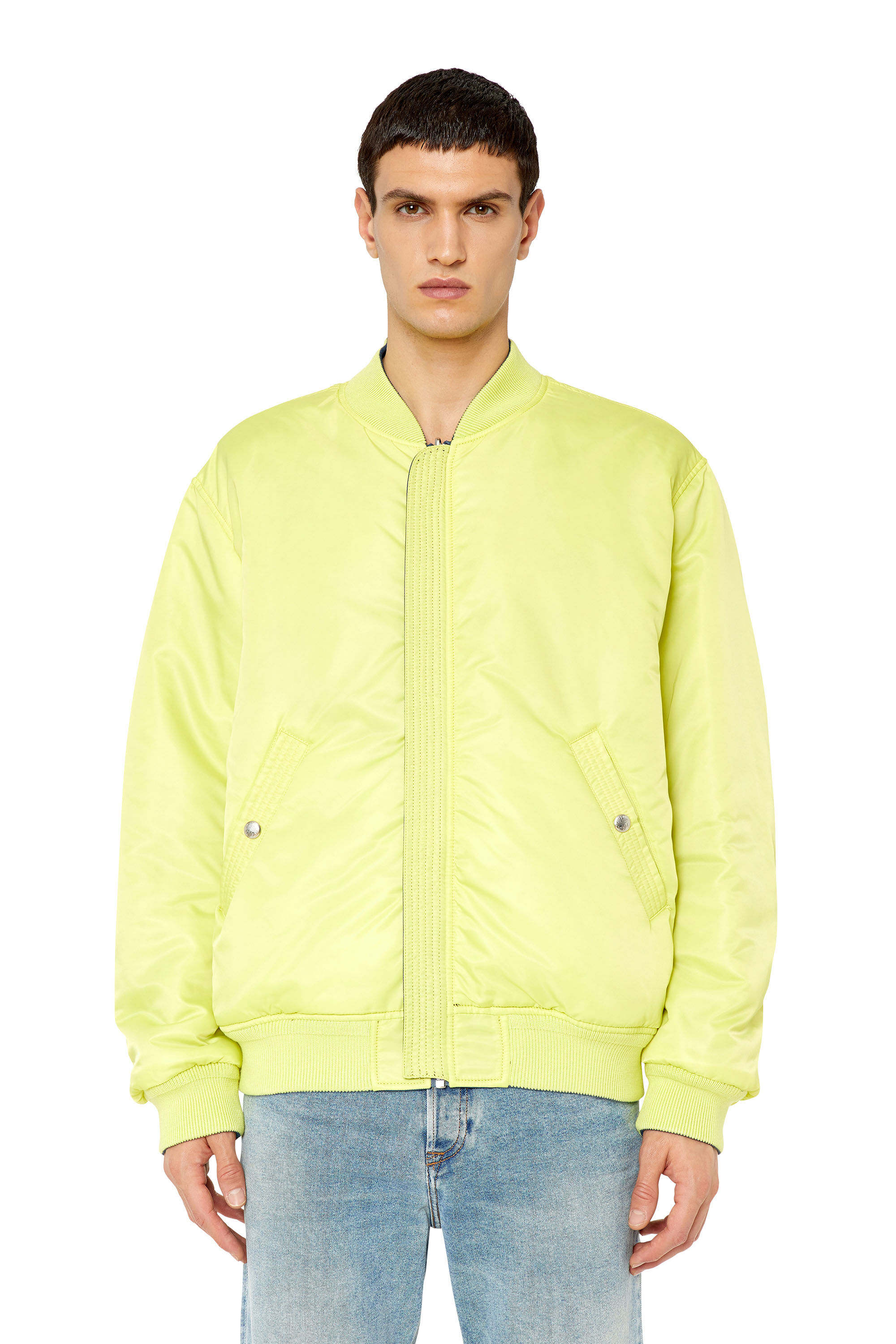 Diesel - J-MATT, Veste bomber réversible en nylon matelassé Homme in Bleu - 6