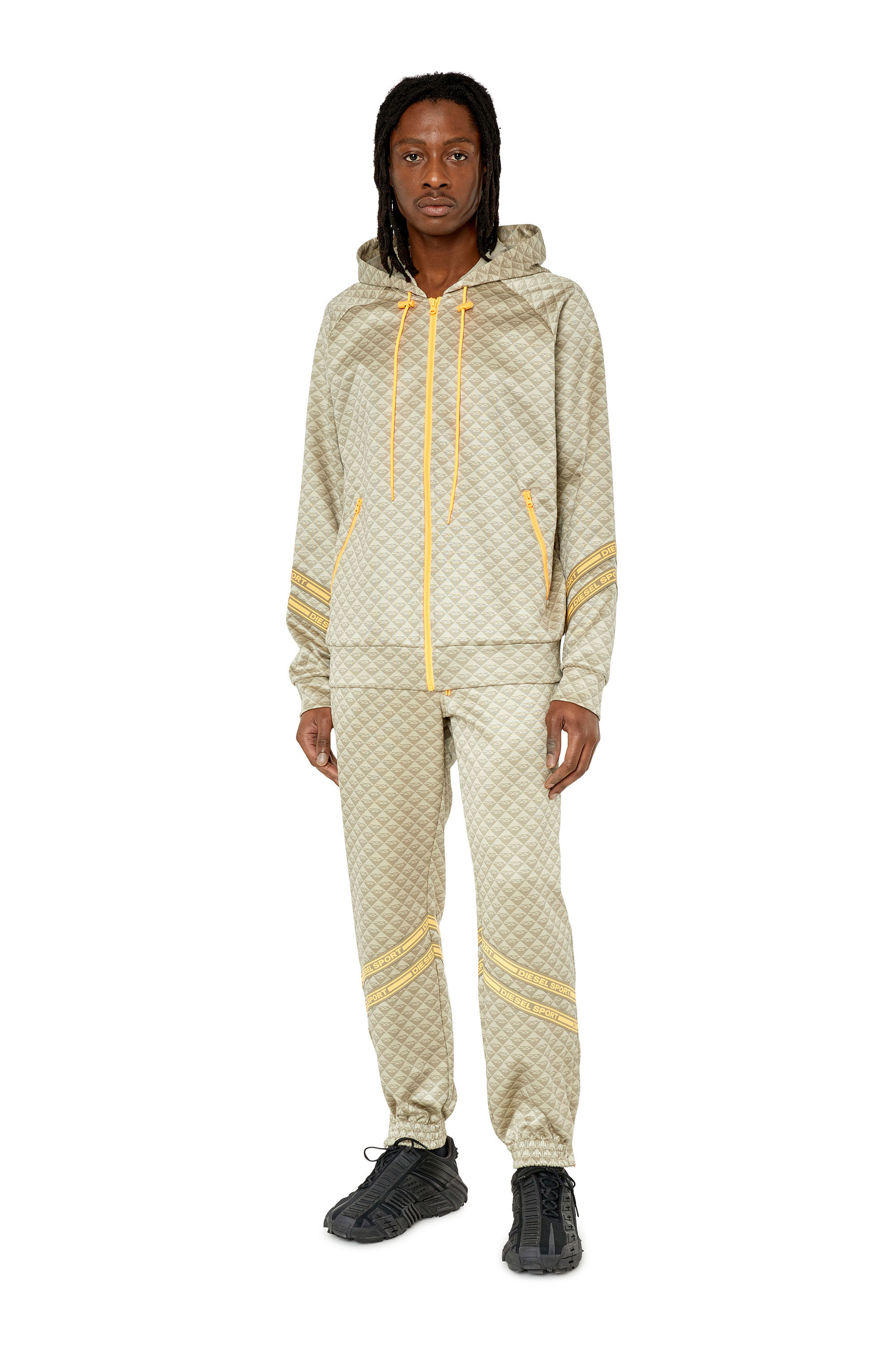 Diesel - AMSB-FLAVIE-HT30, Male's Monogram track pants with logo tape in Military Green - 1