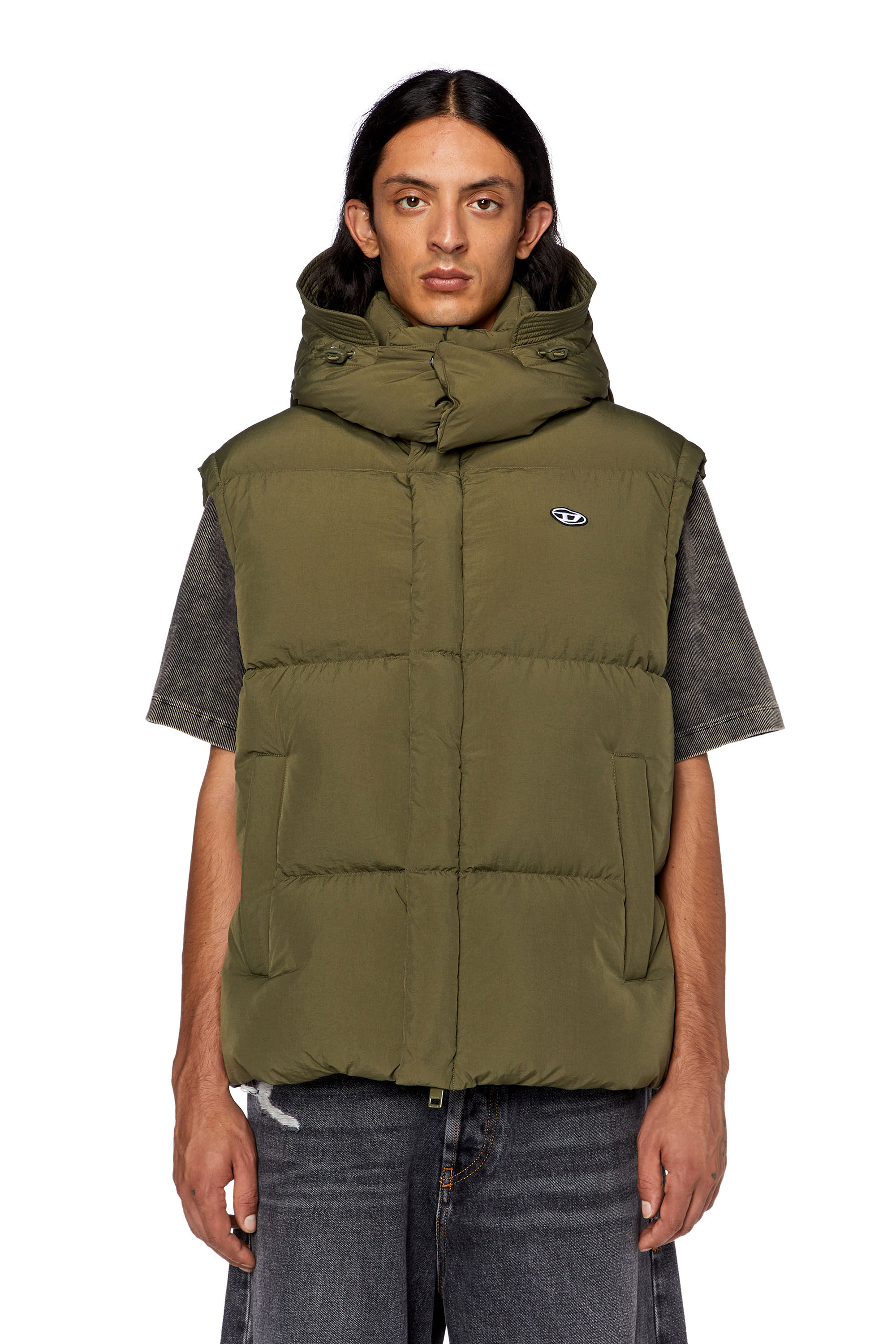 Diesel - W-ROLFYS-SL, Veste doudoune en taslan de nylon recyclé Homme in Vert - 5