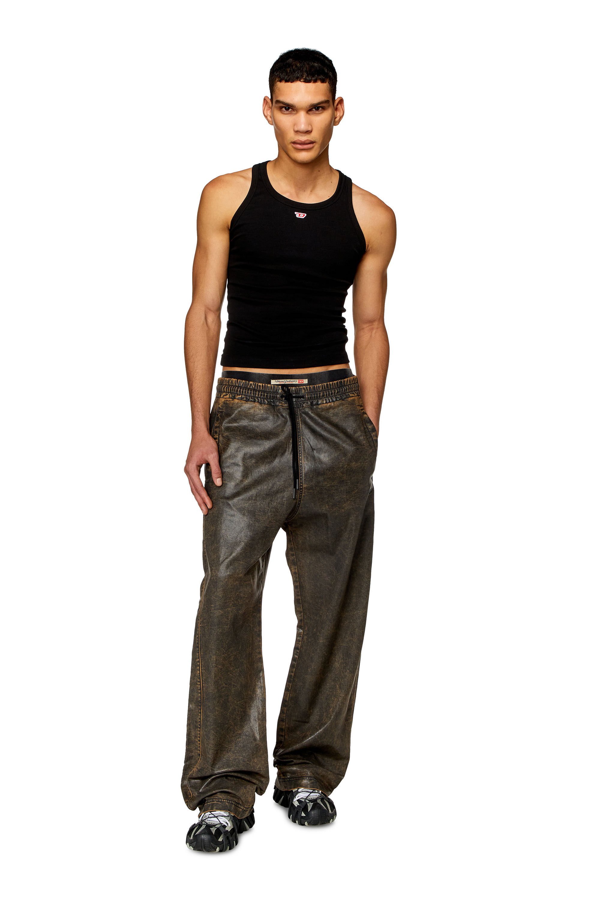Diesel - Unisex's Relaxed D-Martyans Track Denim 068KR, Black/Brown - 1