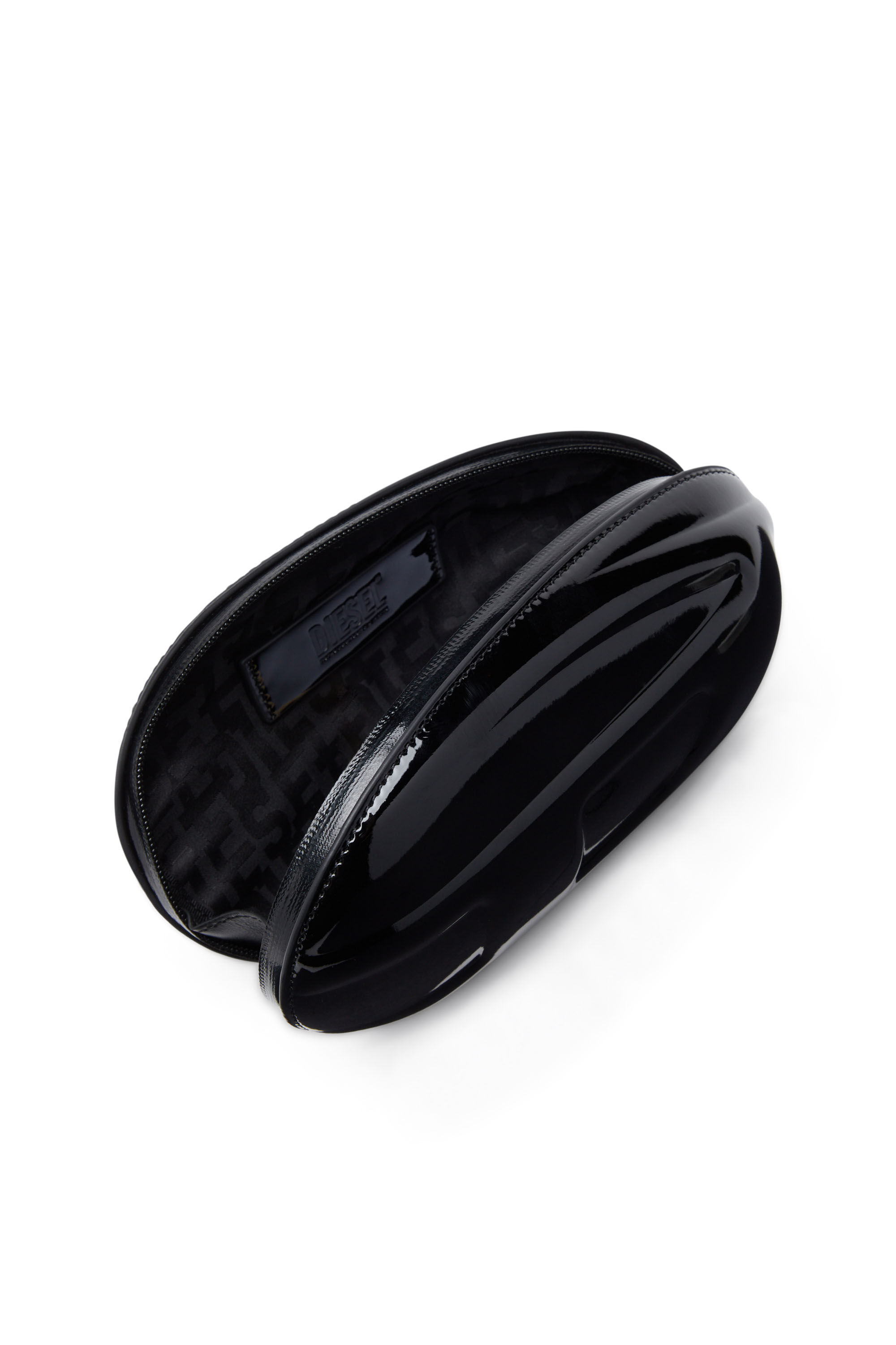 Diesel - 1-DR FOLD CLUTCH, 1-DR Fold-Pochette ovale structurée en PU brillant Femme in Noir - 2