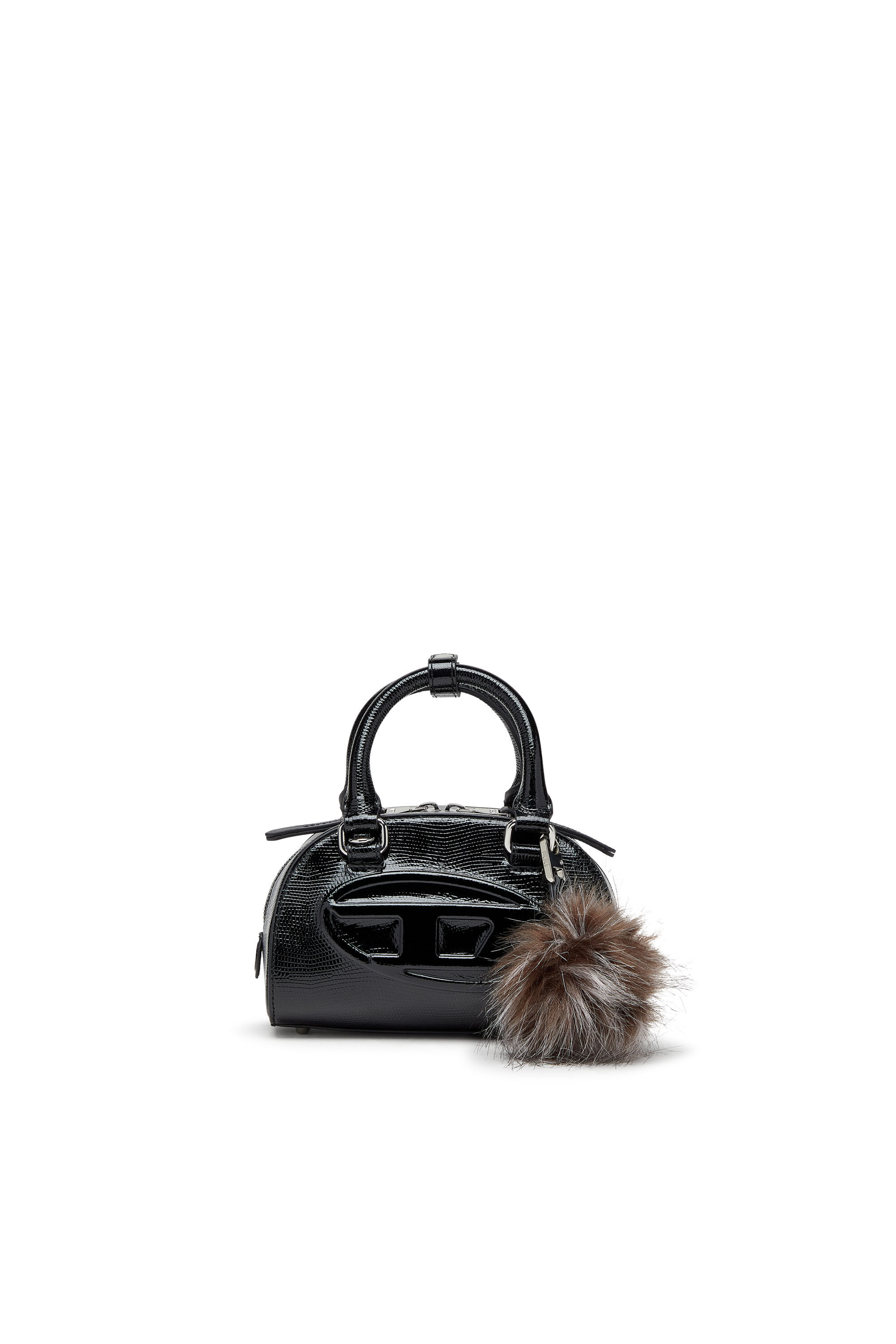 Diesel - 1DR DOME CROSSBODY, Female's 1DR Dome-Mini bowling bag in embossed leather in Black - 1