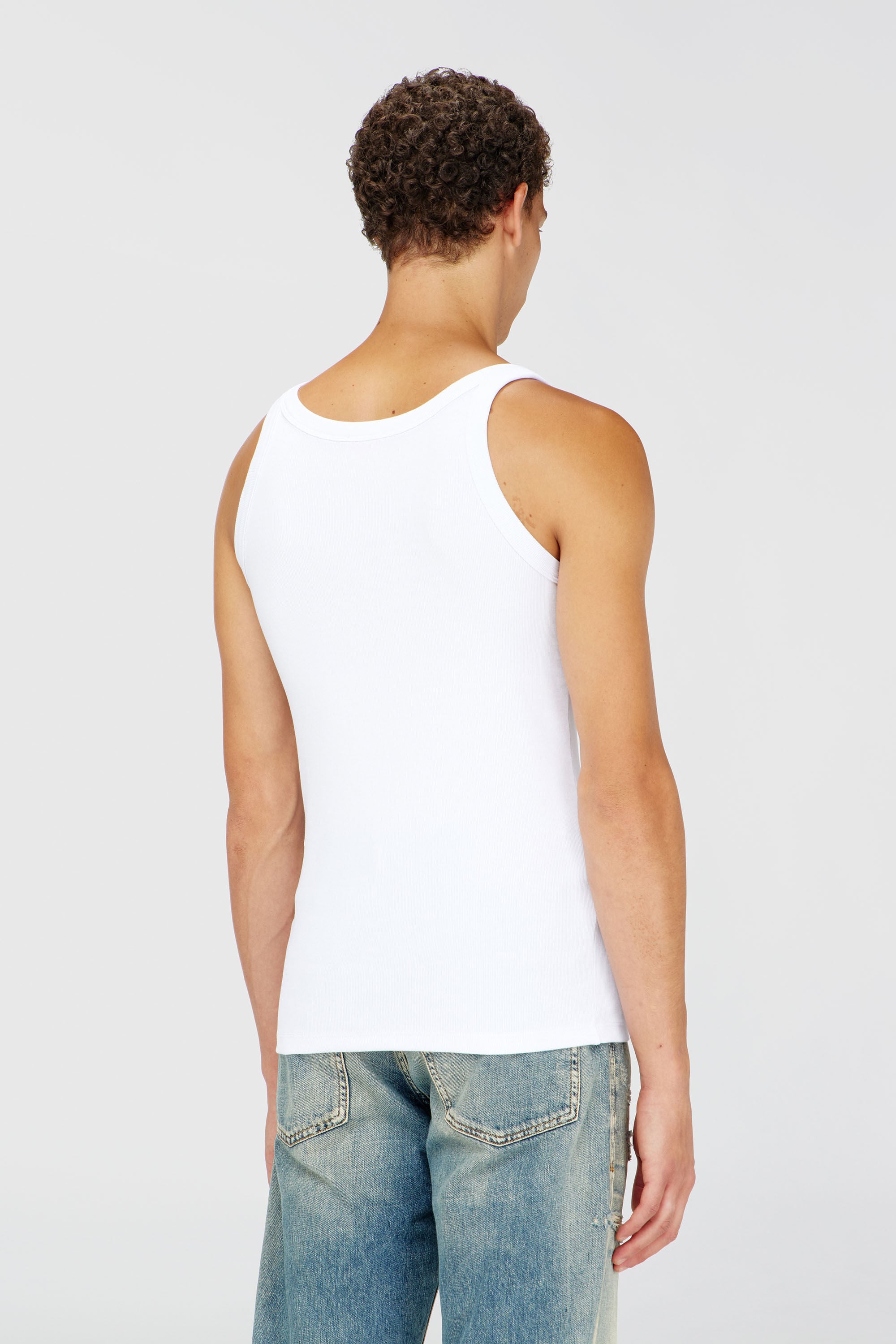 Diesel - T-WIFE-DCO, Man's Slim cotton tank with Oval D logo in White - 4