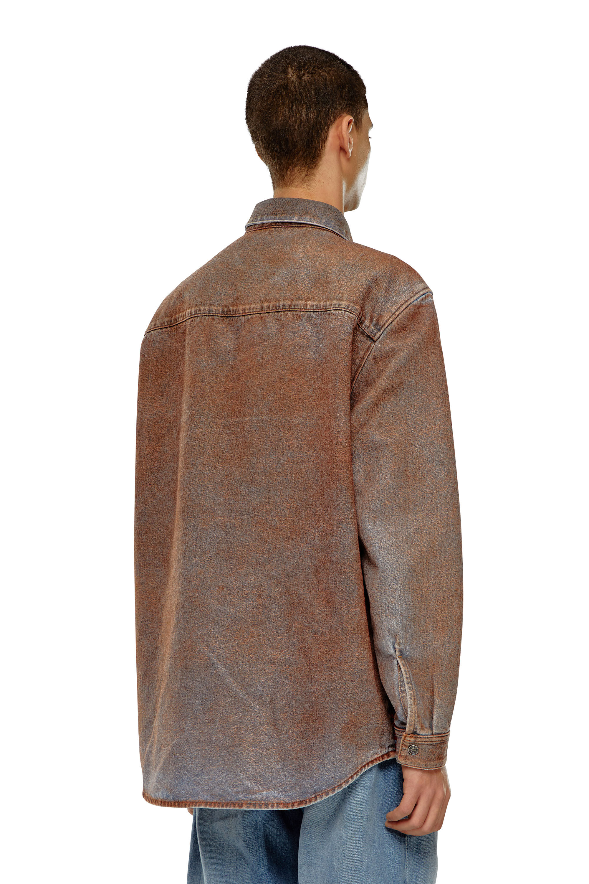 Diesel - D-SIMPLY-OVER-S, Camisa de denim con logotipo en jacquard Hombre in Multicolor - 5
