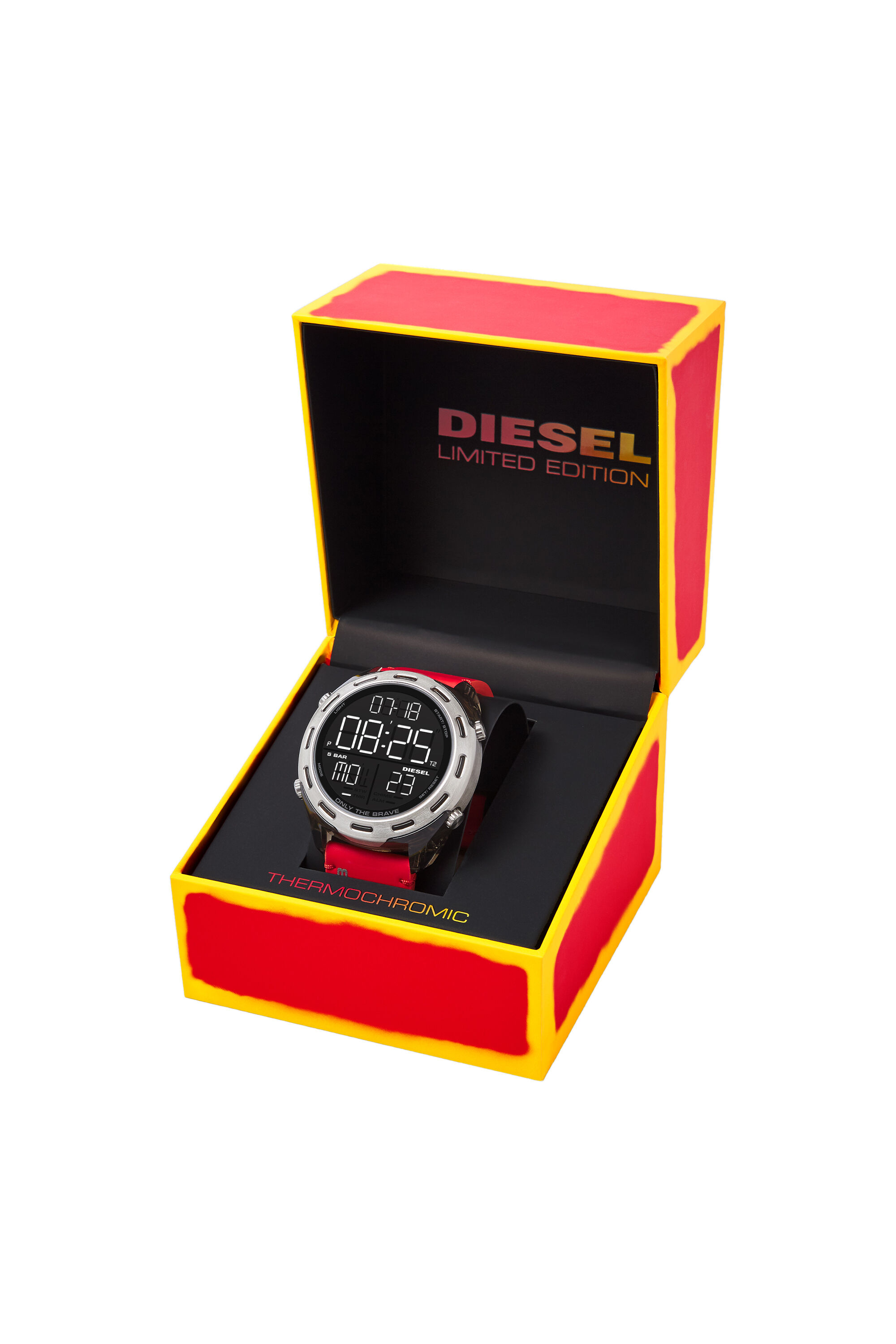 Diesel - DZ1937, Reloj digital Crusher termocrom&aacute;tico en tono naranja de edici&oacute;n limitada Hombre in Rojo - 4