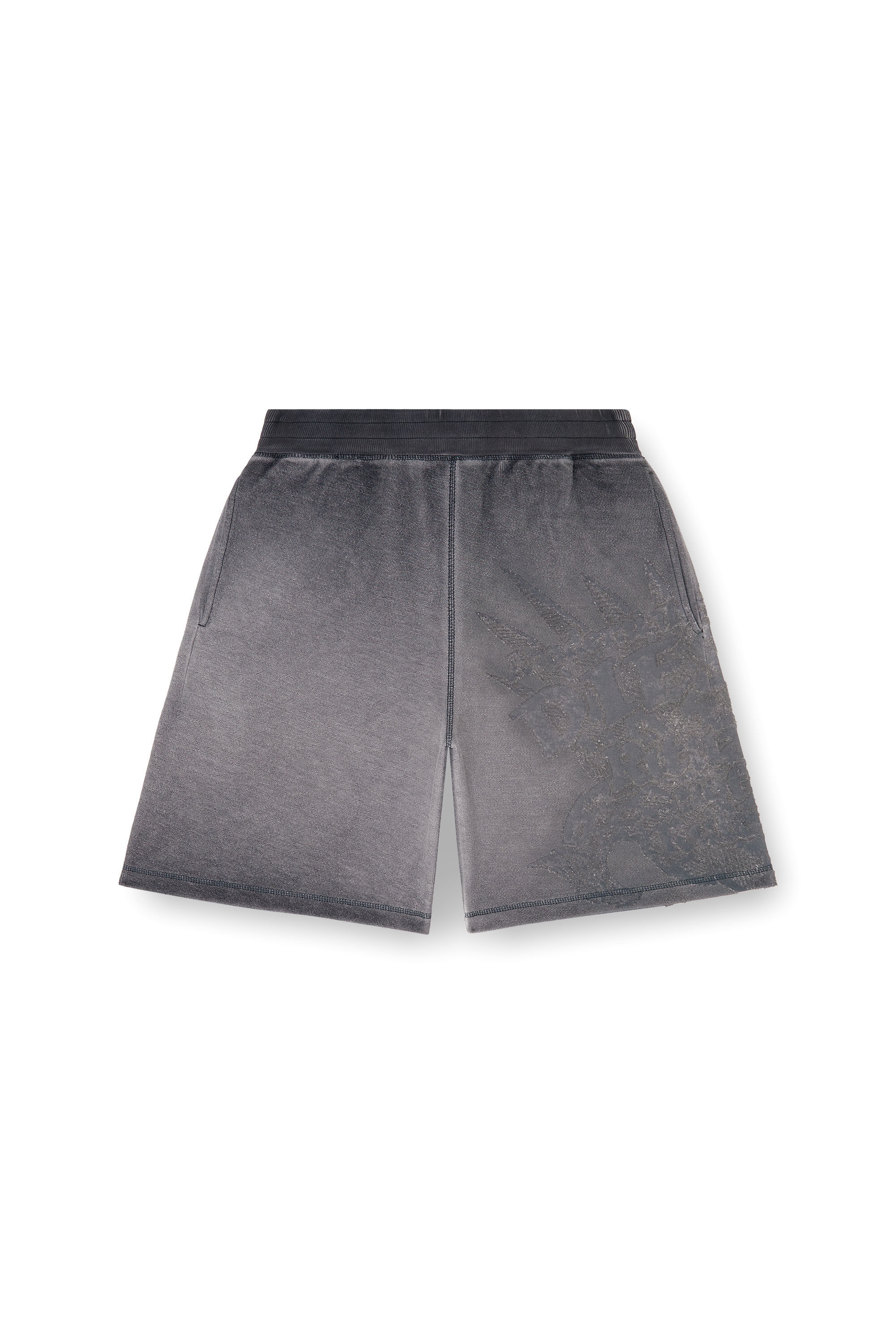 Diesel - P-RAWCROW, Male's Sweatshorts with d&eacute;vor&eacute; motifs in null - 2
