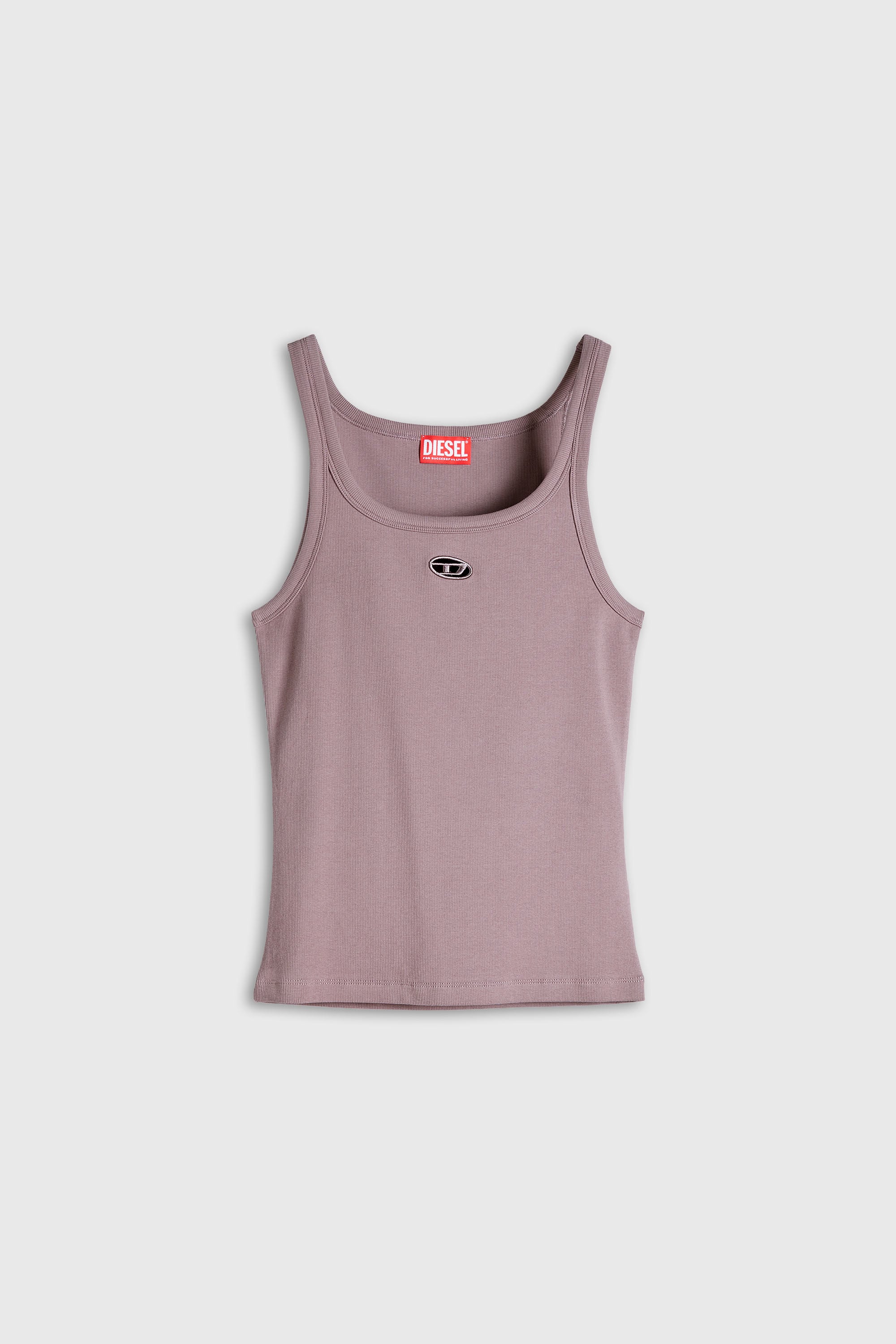 Diesel - T-WIFE-OD, Woman's Slim tank top with laser-cut Oval D in Lilac - 2