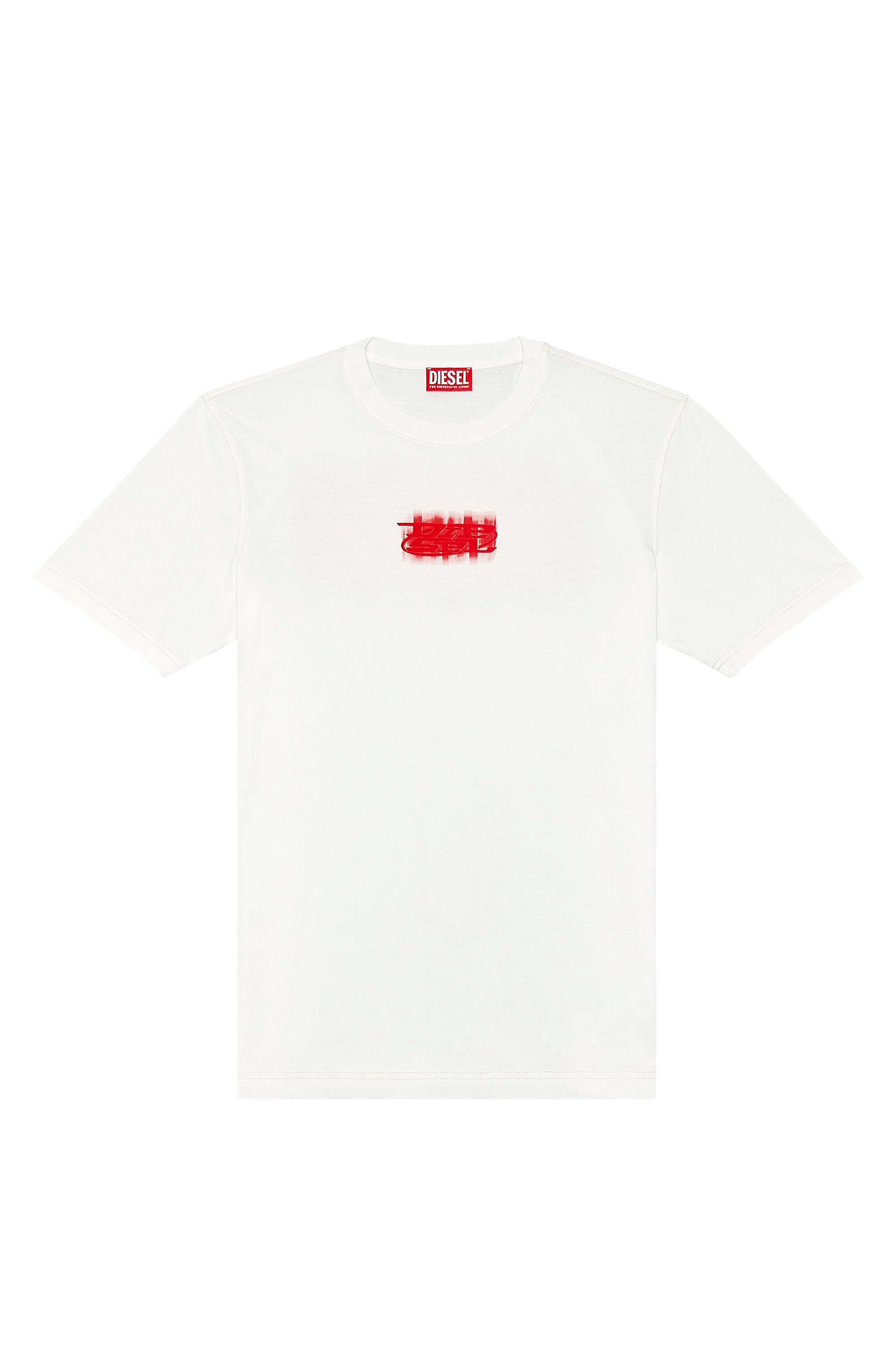 Diesel - T-JUST-N4, T-shirt en coton bio avec logo floqué Homme in Blanc - 2