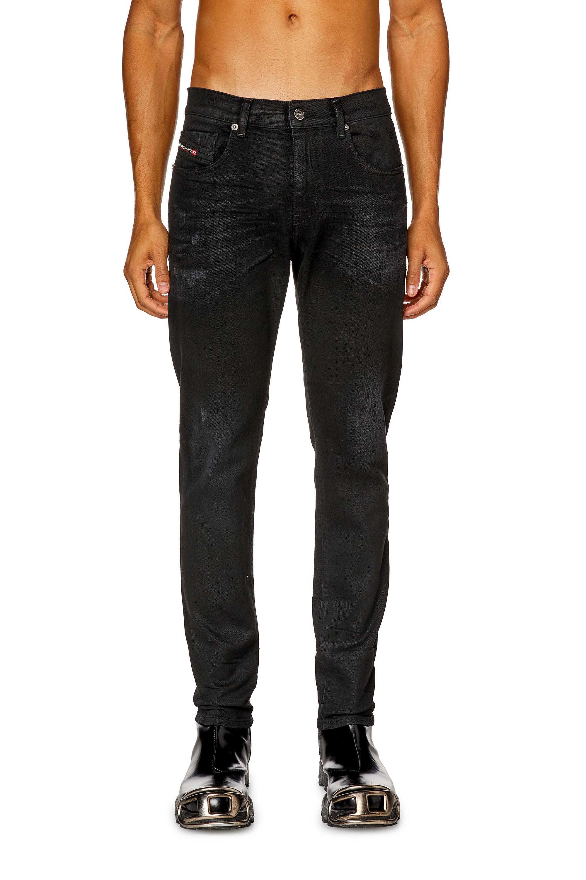 Diesel - Slim Jeans 2019 D-Strukt 09I19 Homme, Noir/Gris foncé - Image 3