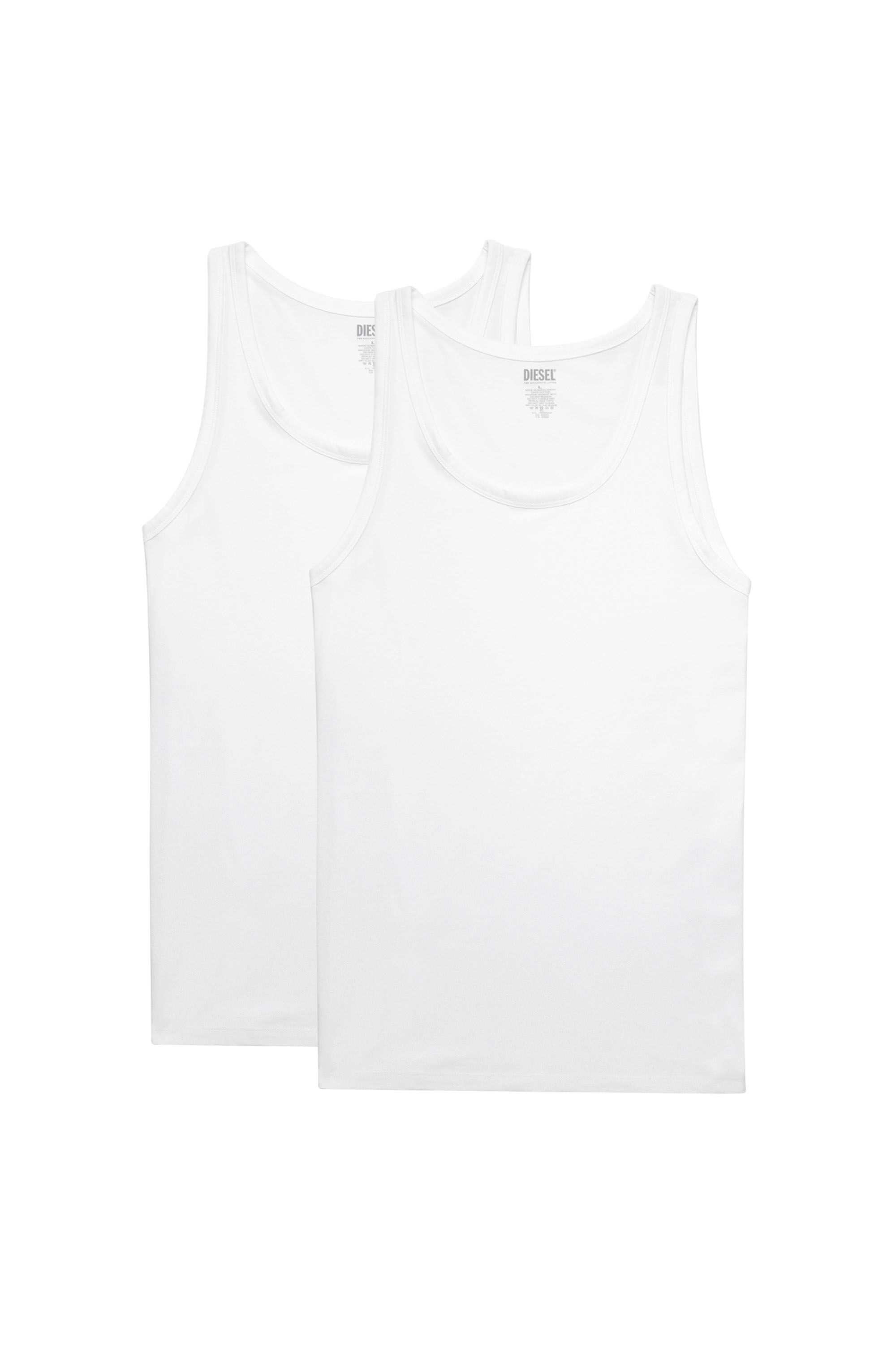 Diesel - UMTK-JOHNNY-TUBE-TWOPACK, Male's Two-pack of tank tops with logo print in White - 1