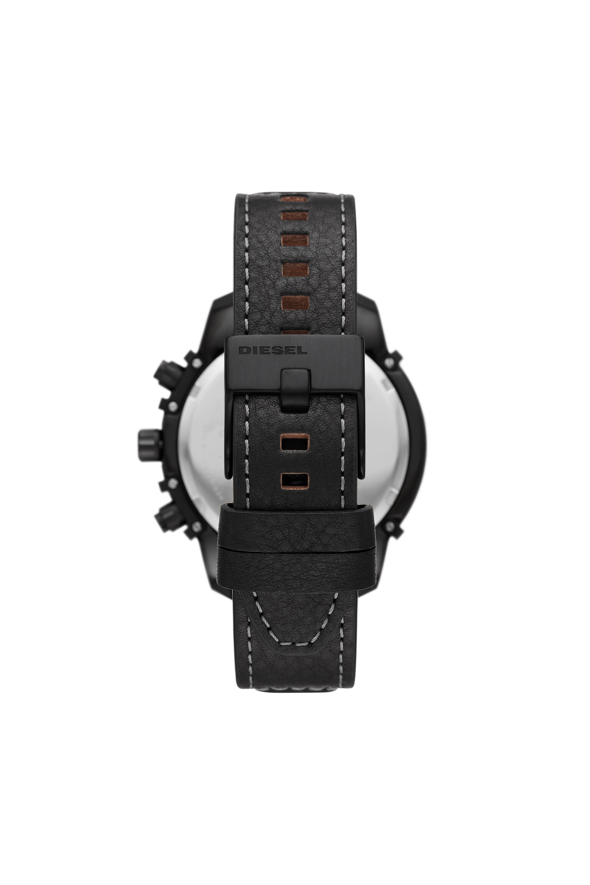 Diesel - DZ4576, Male's Griffed Chronograph Leather Watch in Black - 2
