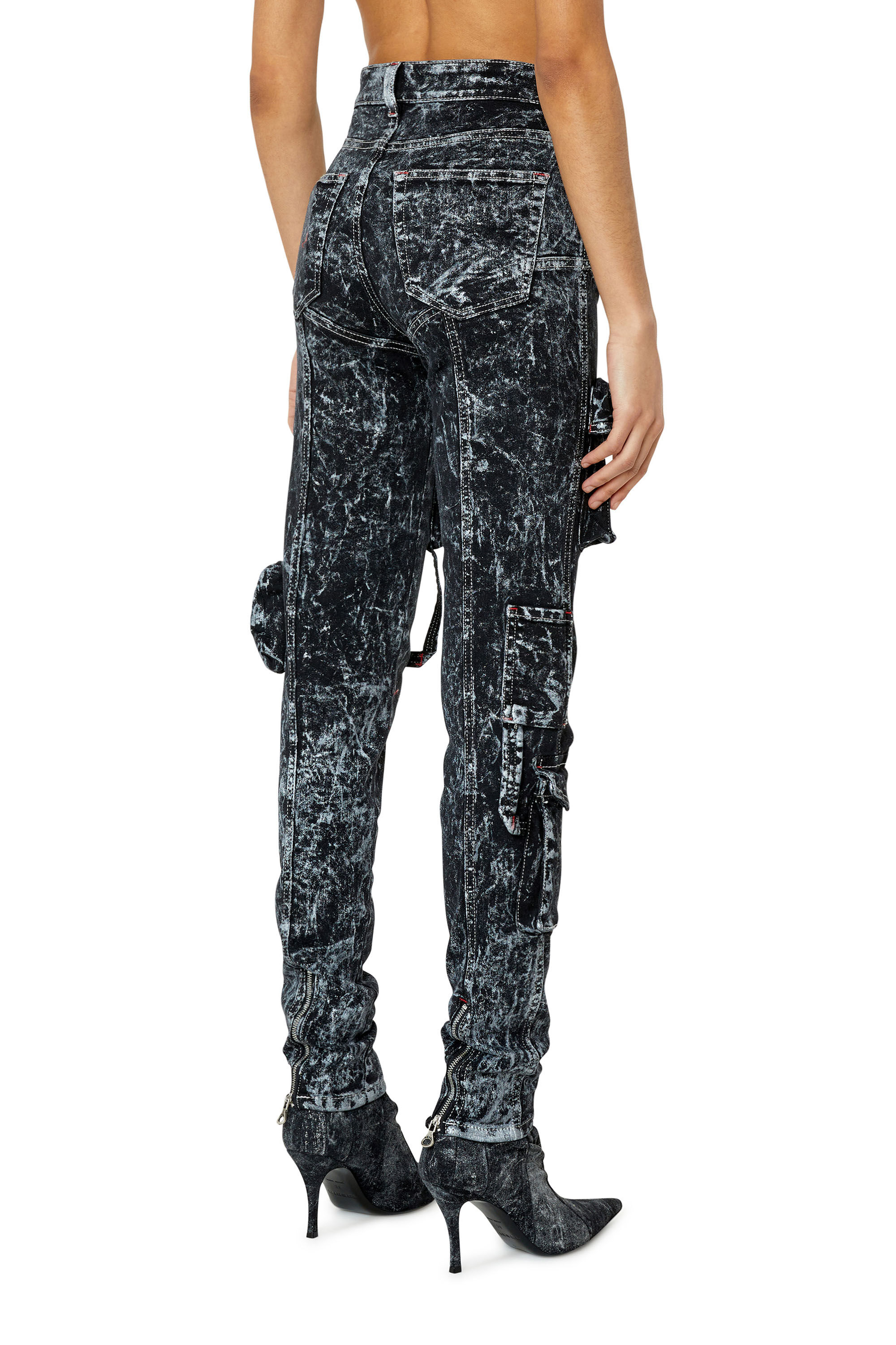 Diesel - Skinny Jeans 1984 Slandy-High 0EMAZ Femme, Noir/Gris foncé - Image 5