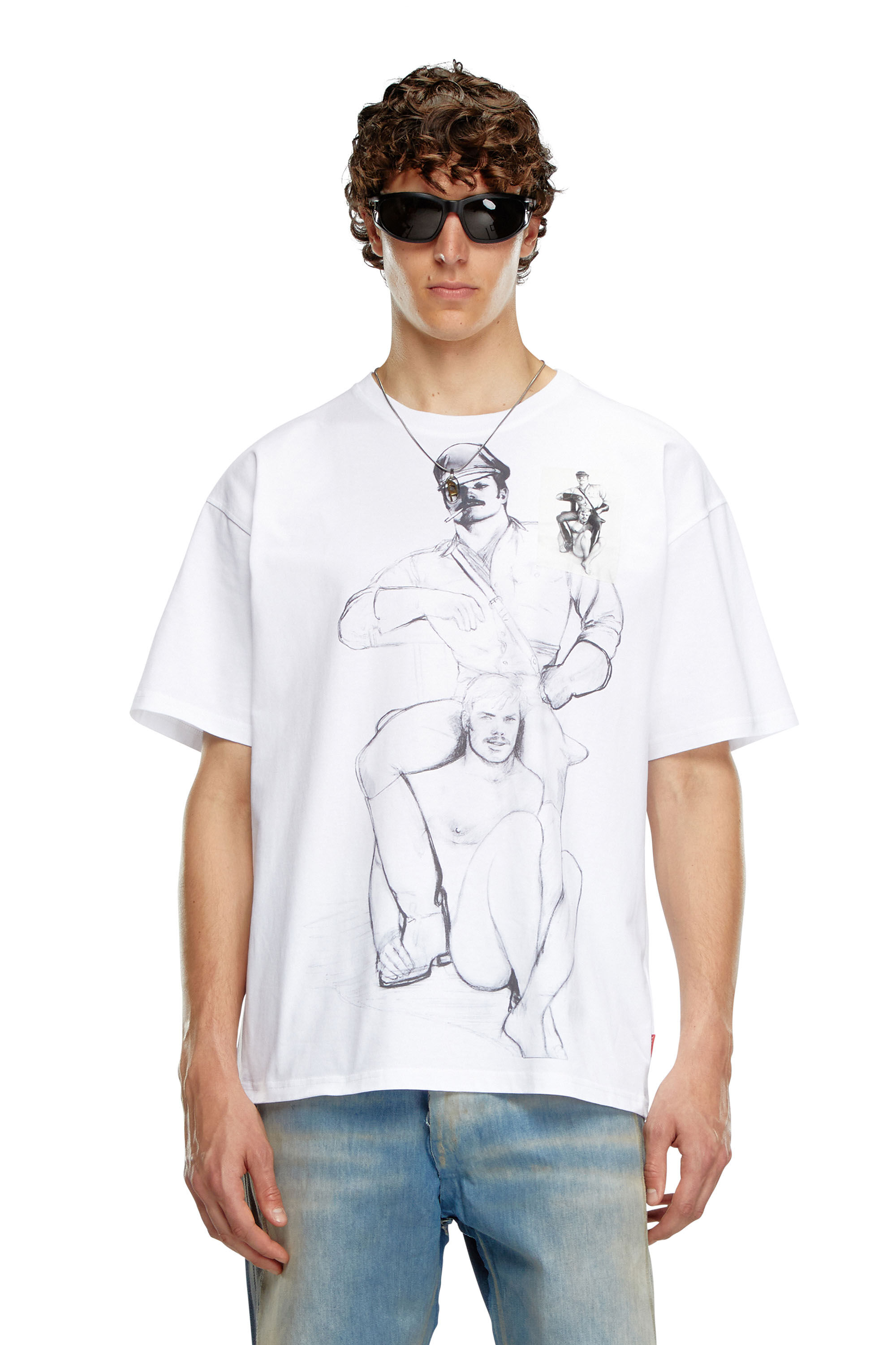 Diesel - PR-T-BOXT-TOF, T-shirt avec imprimés et empiècements Mixte in Blanc - 3