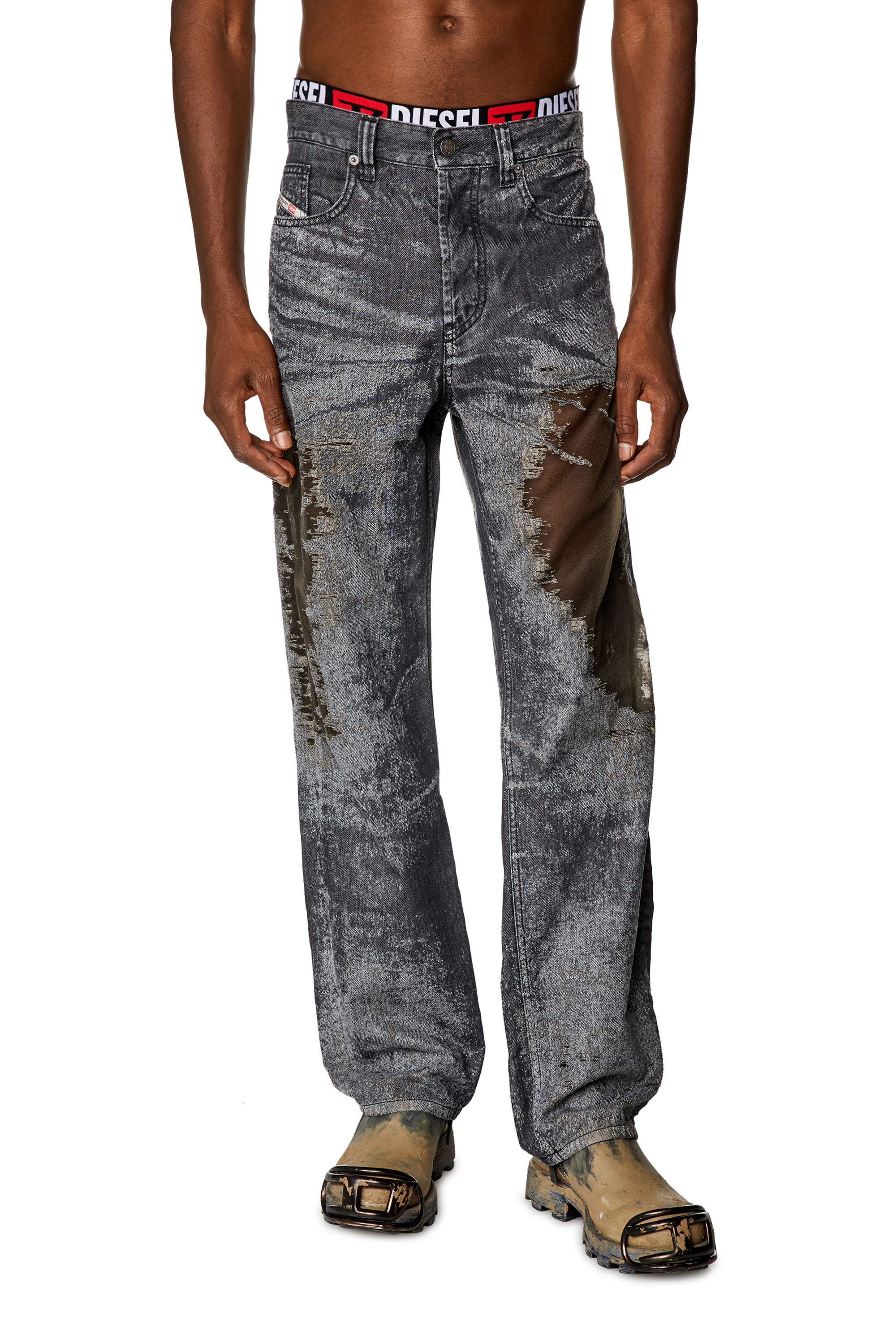 Diesel - Man's Straight Jeans 2010 D-Macs 007T7, Black/Dark grey - 3