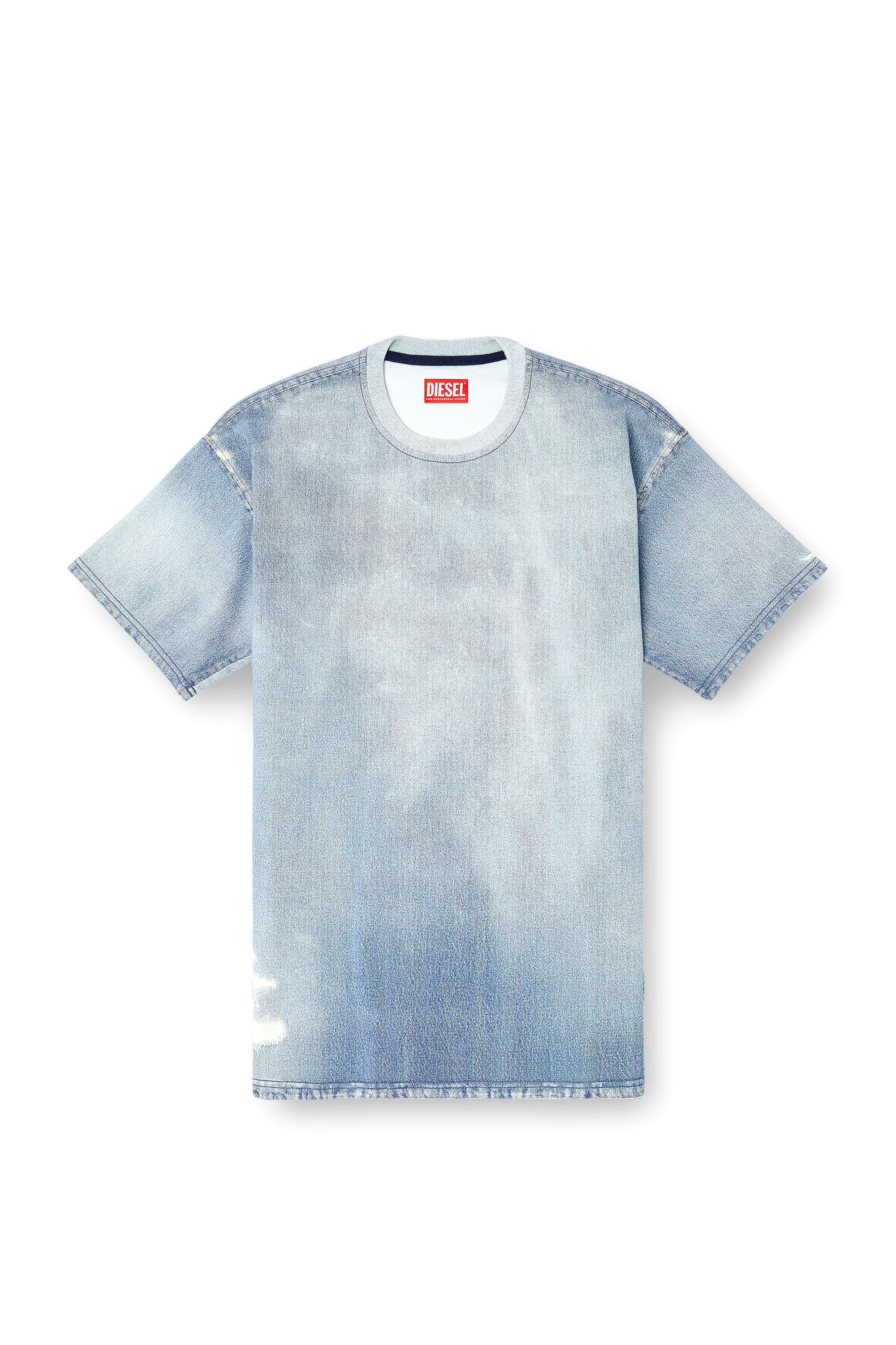 Diesel - D-BOX JOGG, Male's T-shirt in printed bleach-effect JoggJeans in Light Blue - 2