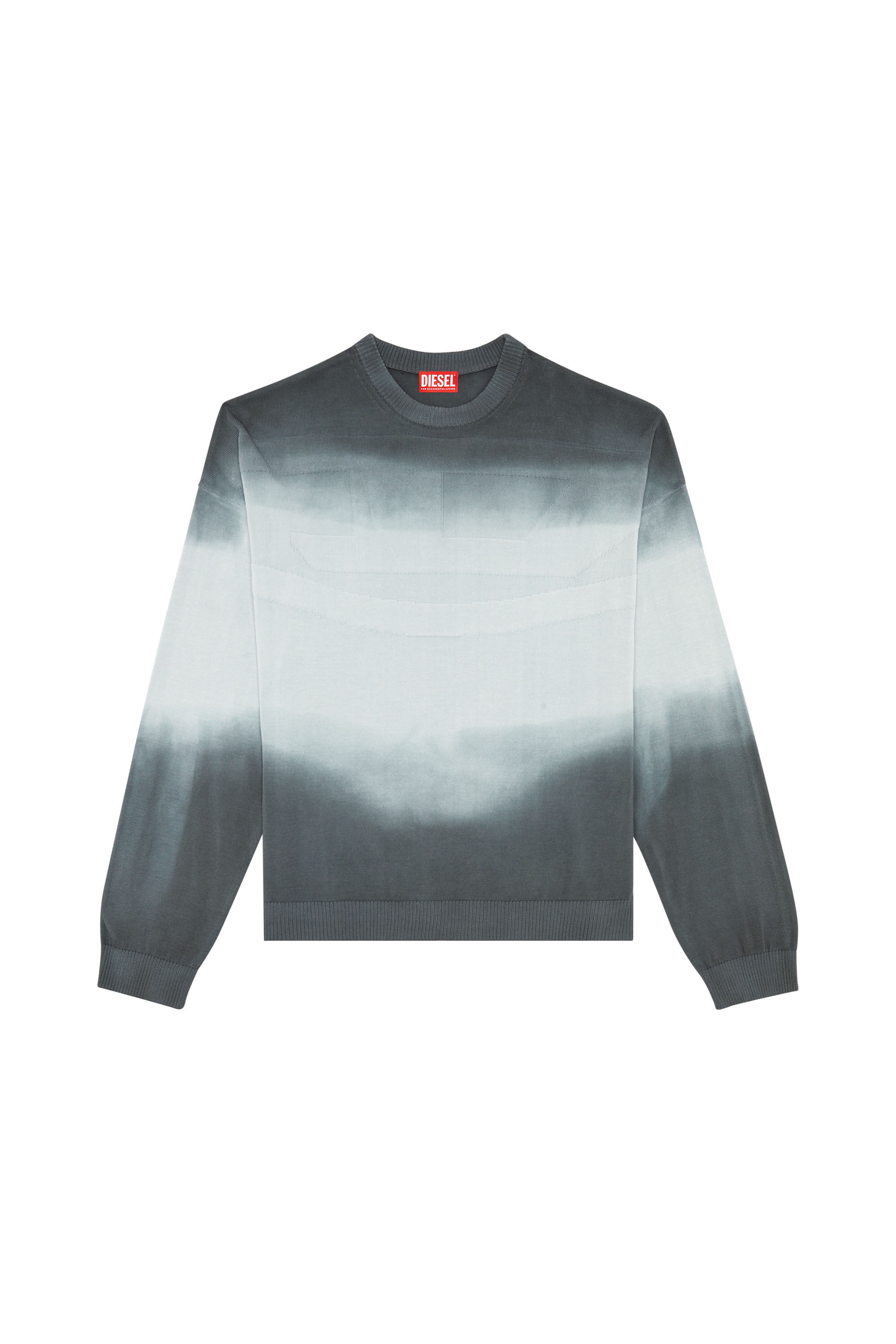 Diesel - K-NEVIL, Man's Dégradé jumper with oversized logo in Blue - 2