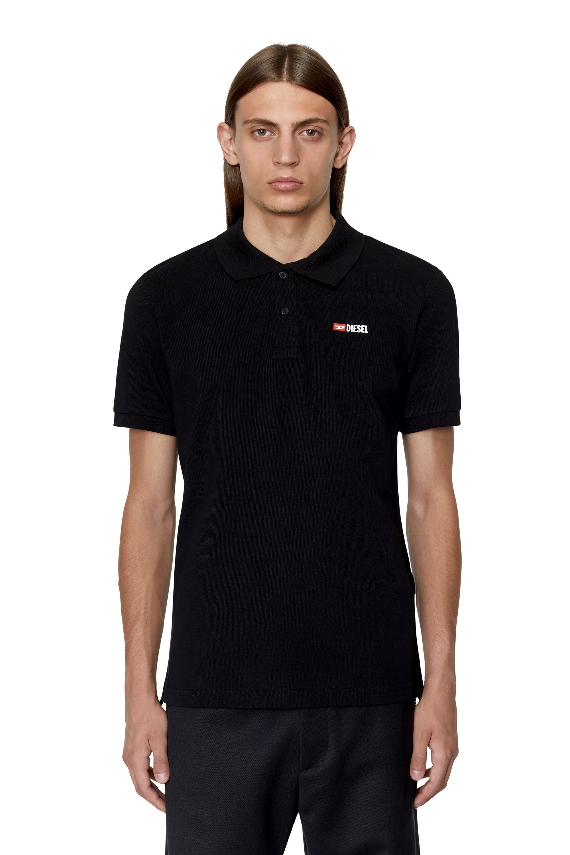 Diesel - T-SMITH-DIV, Male's Polo shirt with 3D logo in Black - 3