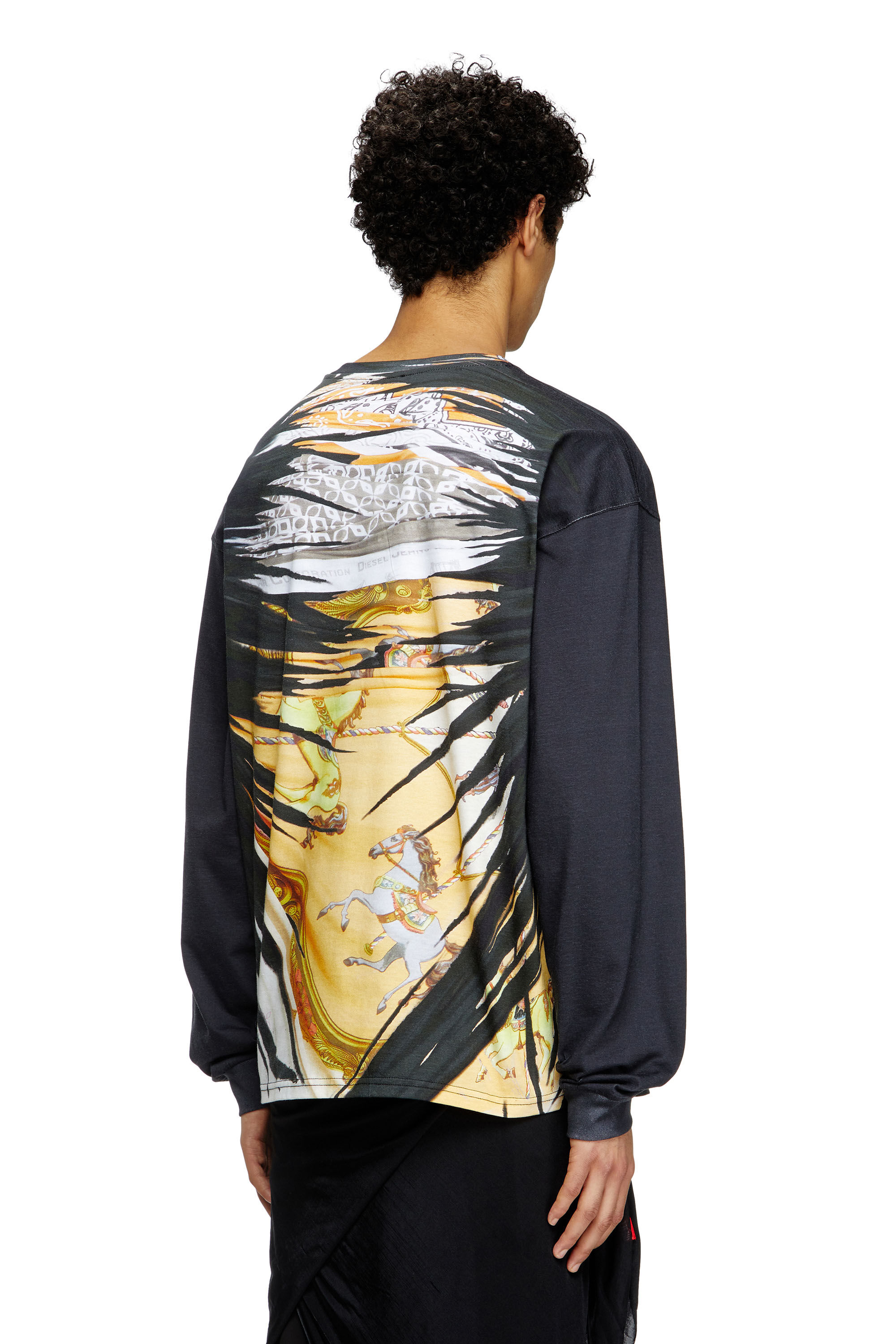 Men's Long-sleeve T-shirt with bandana print | Multicolor | Diesel US