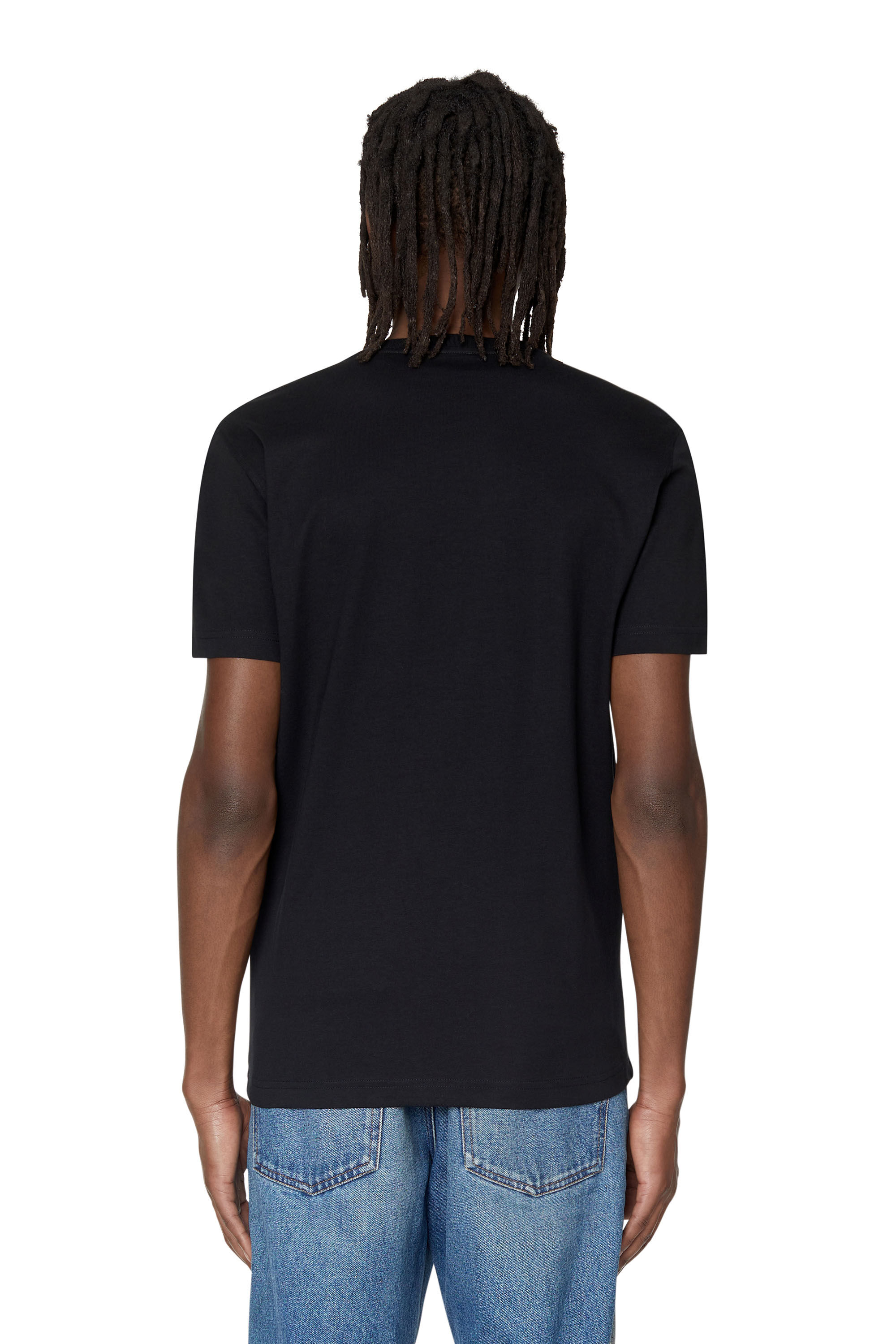 Diesel - T-DIEGOR-E10, Male's T-shirt with flocked logo print in Black - 5