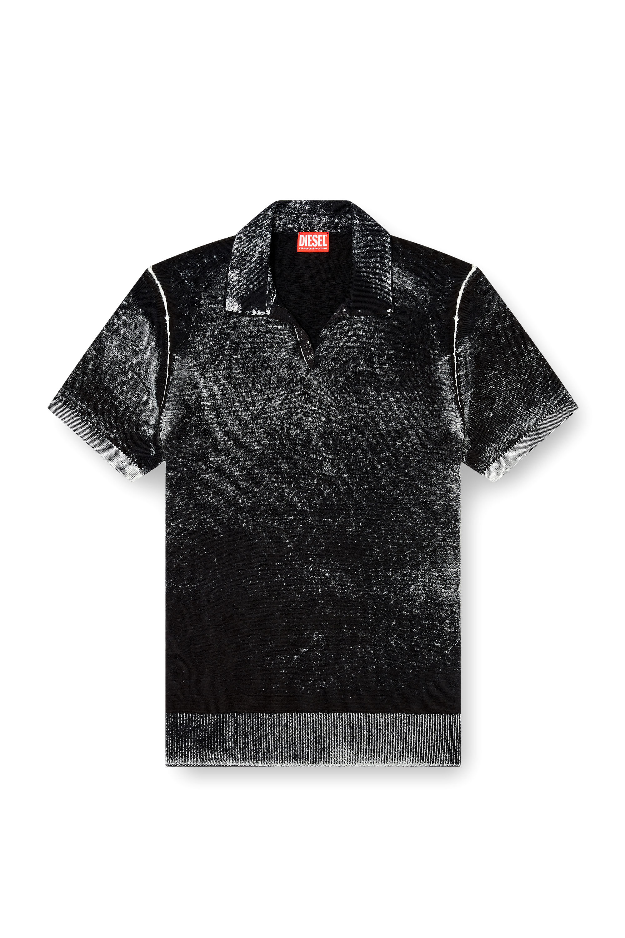 Diesel - K-LAWRIE, Male's Knit polo shirt with faded reverse print in null - 2