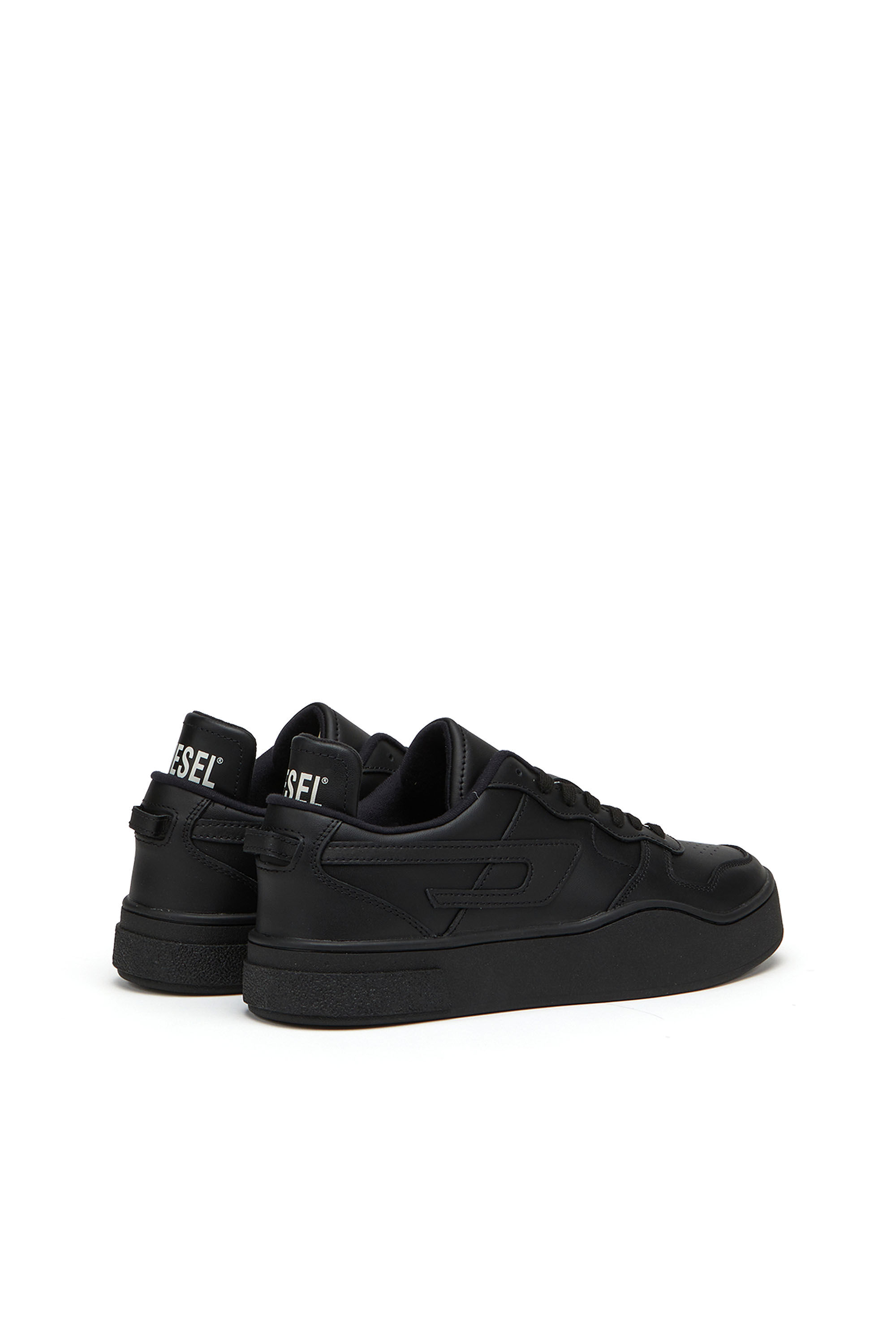 Diesel - S-UKIYO LOW, Male's Leather low-top sneakers with D logo in Black - 3