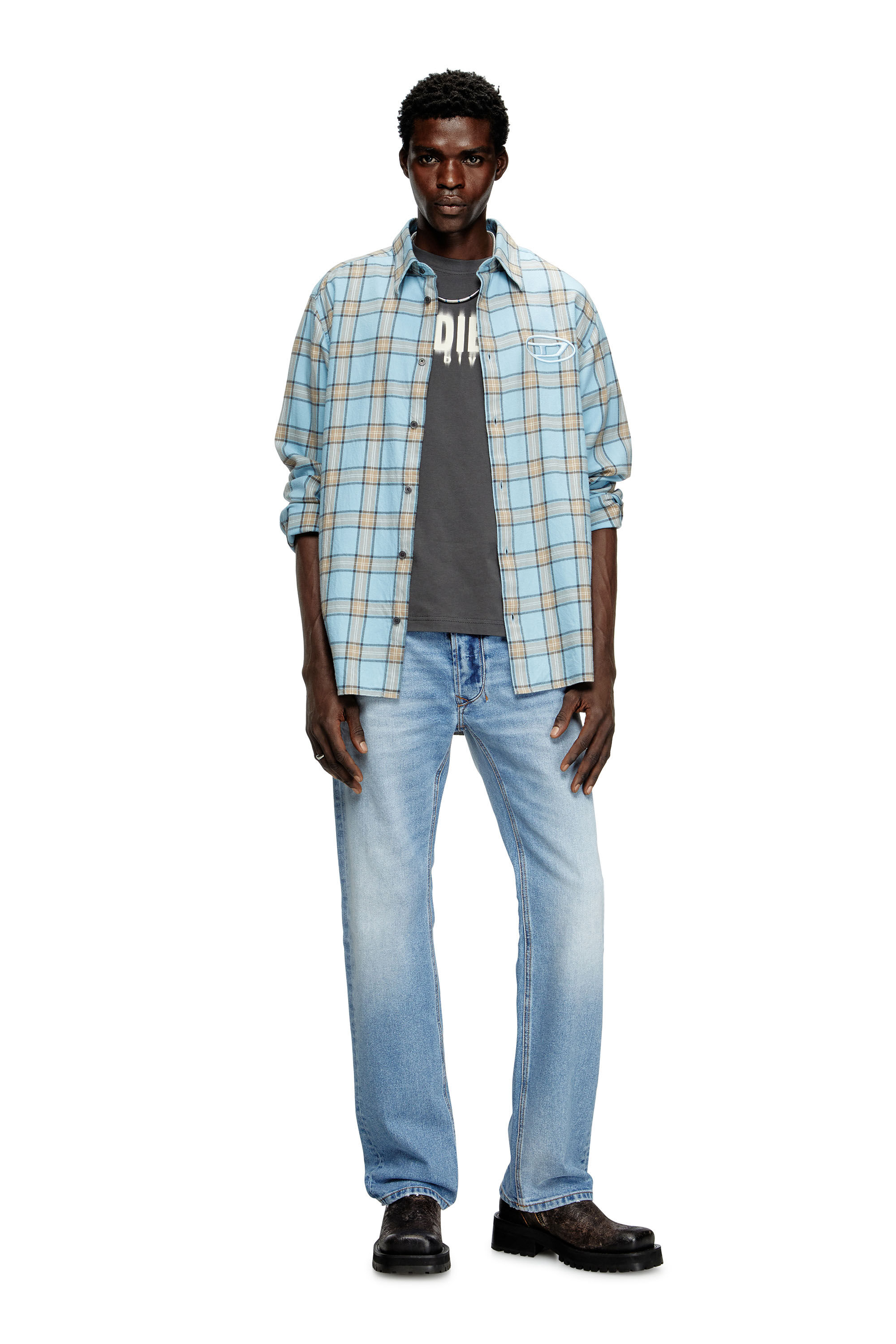 Men's T-shirt with blurry Diesel logo | Grey | Diesel