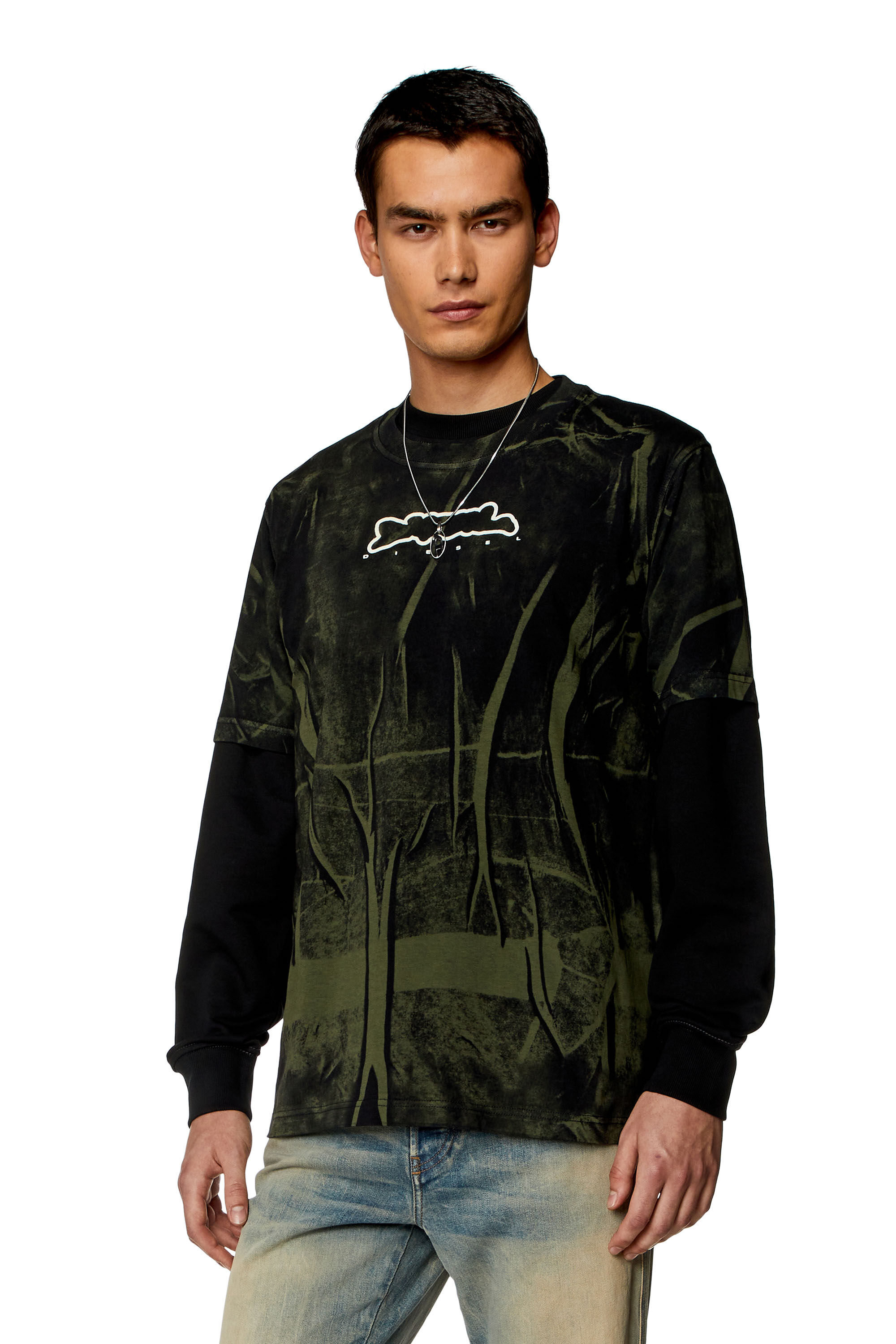 Diesel - T-JUST-N3, Camiseta con estampado con efecto de pliegues Hombre in Multicolor - 3