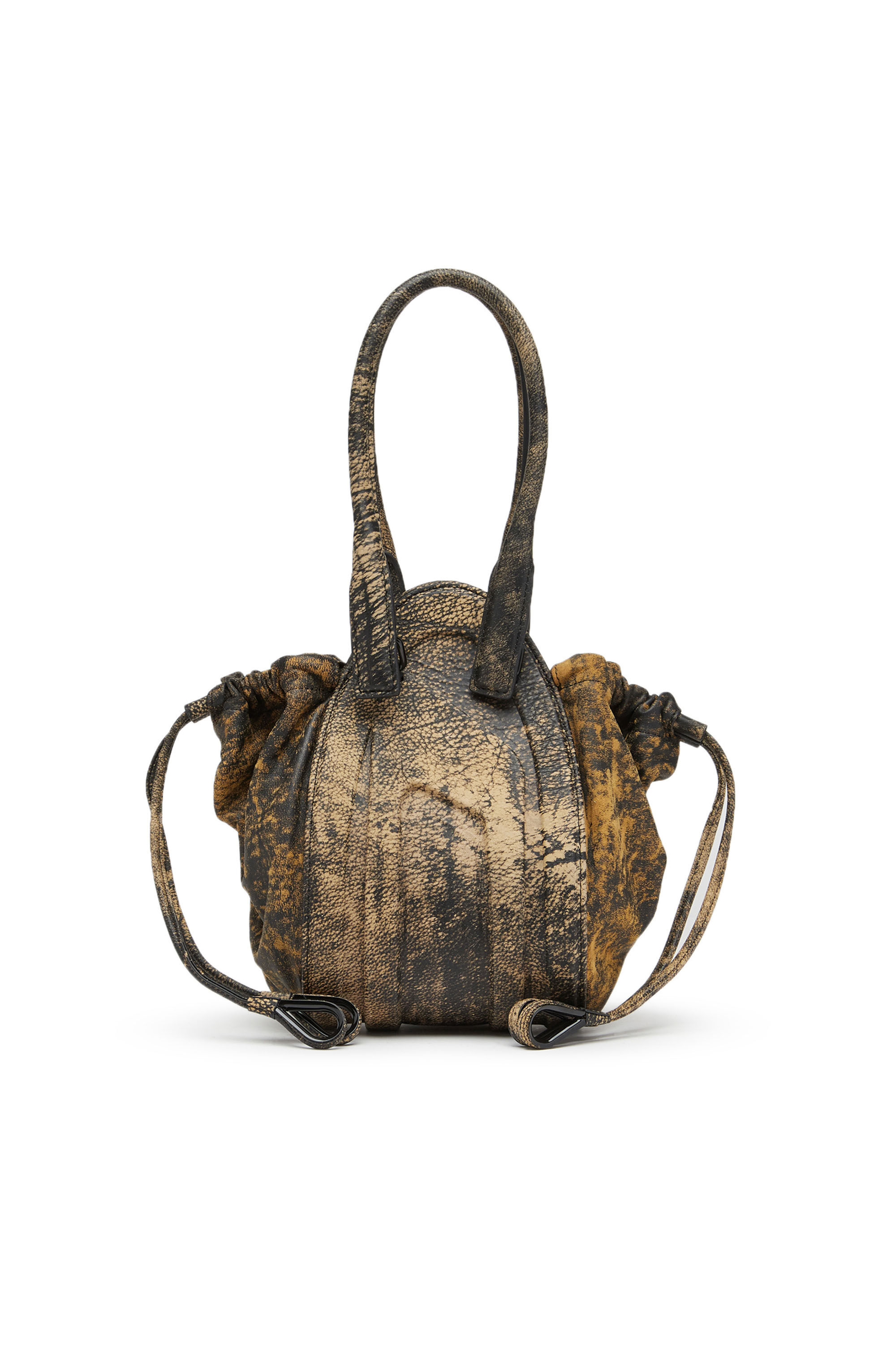 Diesel - 1DR-FOLD XS, Female's 1DR-Fold XS - Oval logo handbag in marbled leather in Brown - 3