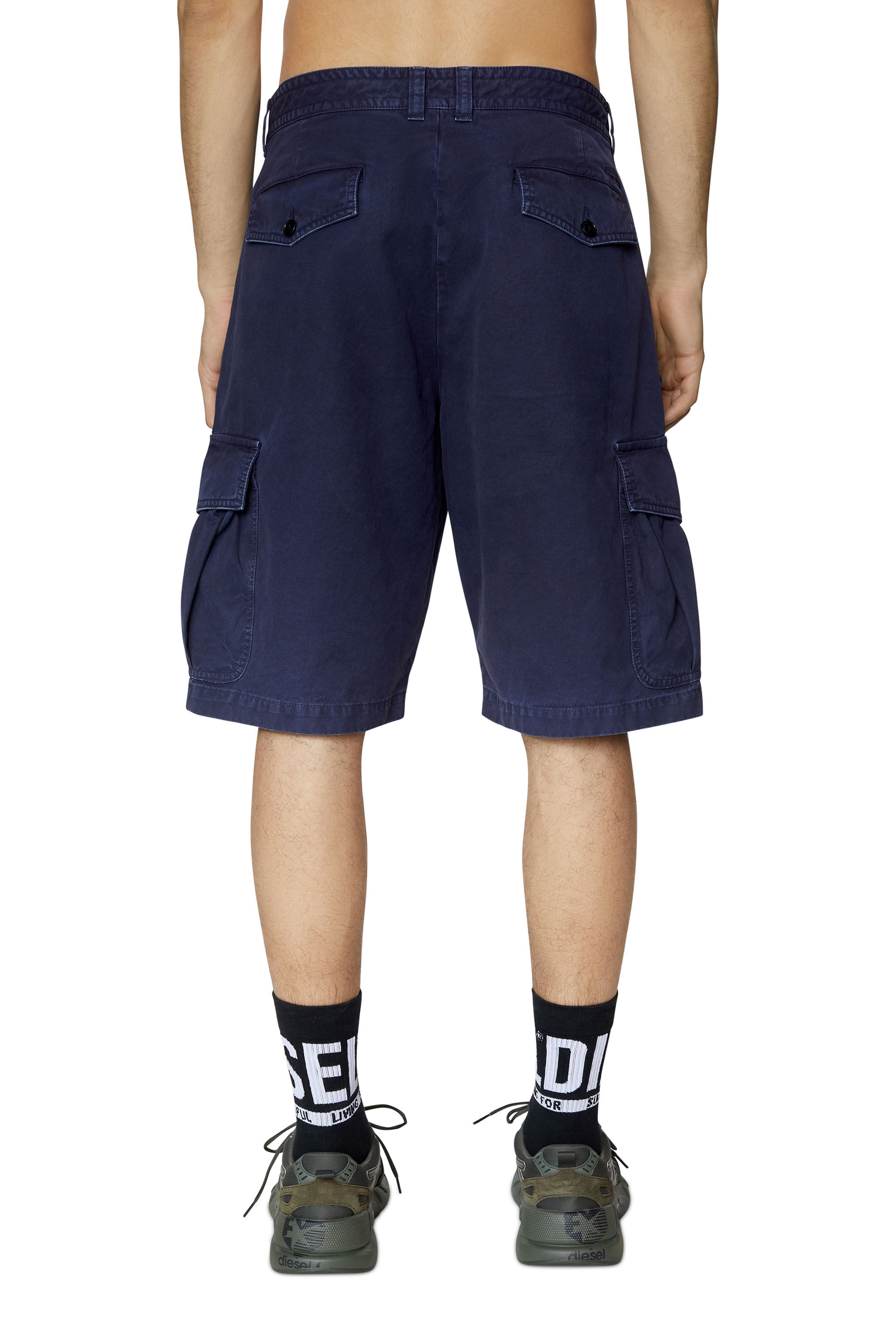 Diesel - P-JOFFE-SHO, Male's Cargo shorts in cotton twill in Blue - 5