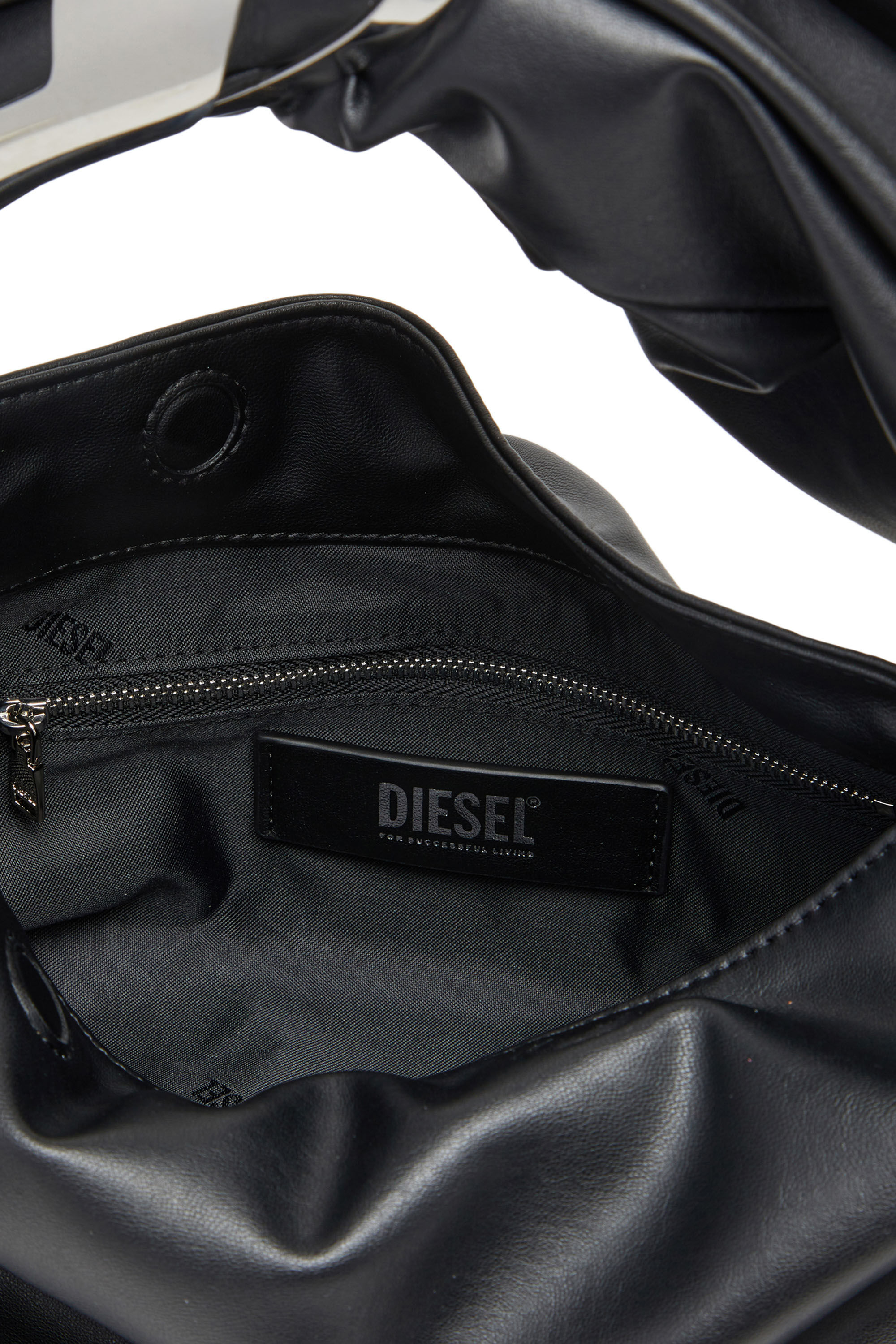 Diesel - GRAB-D HOBO S, Female's Grab-D S-Hobo bag with Oval D handle in Black - 2
