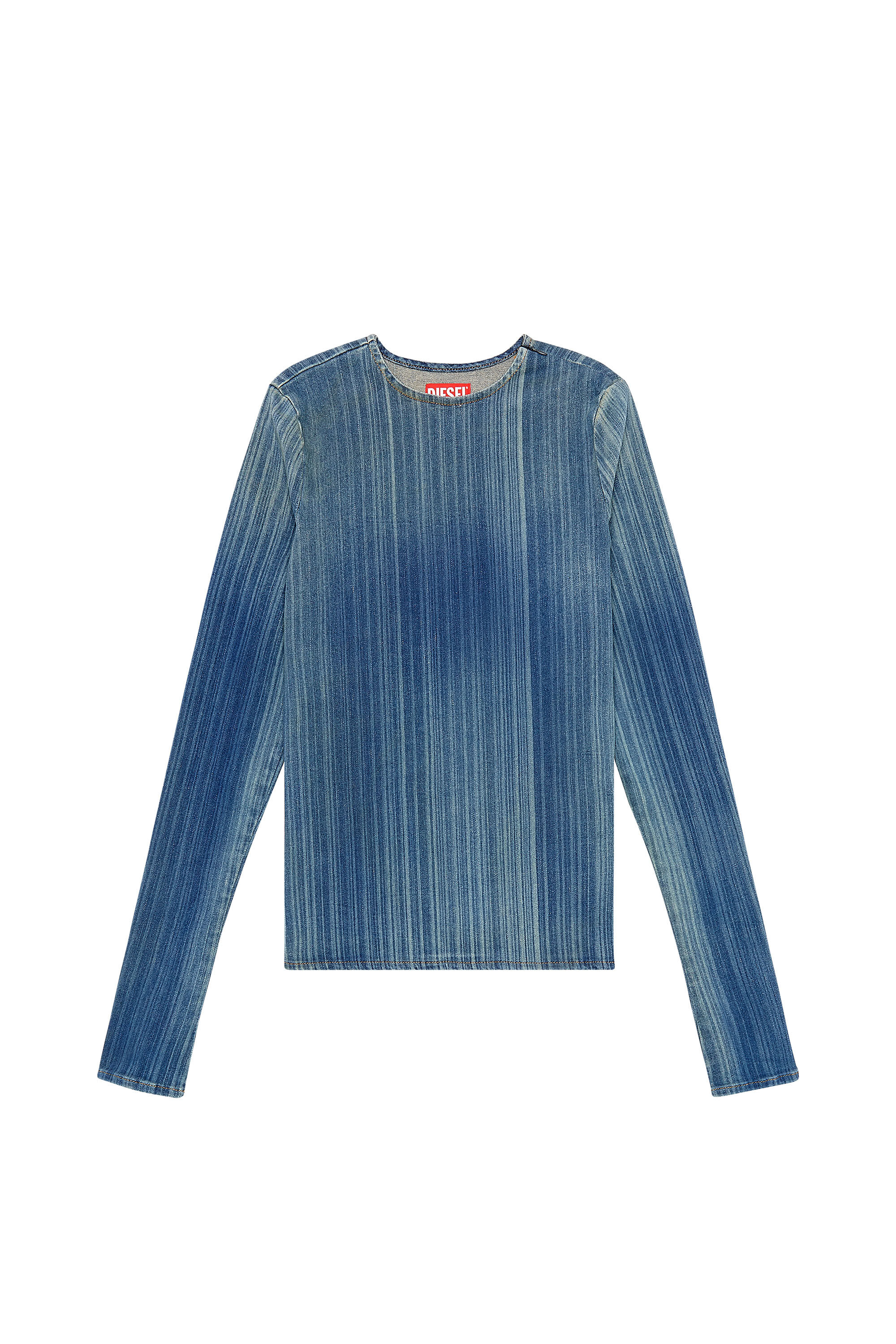 Diesel - DE-BOB-FSD1, Top en denim con fit de segunda piel Mujer in Azul marino - 2