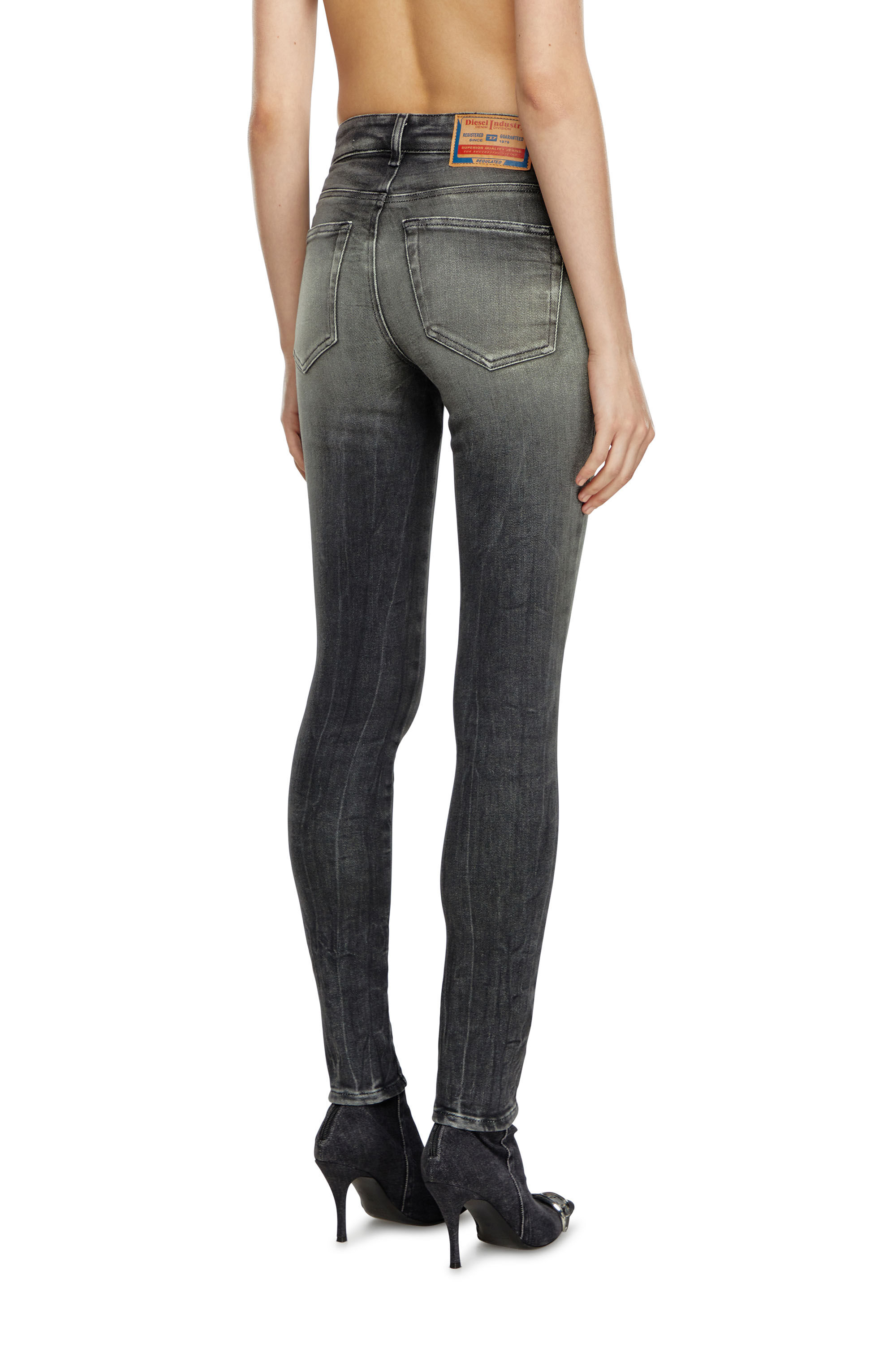 Diesel - Skinny Jeans 2017 Slandy 09J08 Femme, Noir/Gris foncé - Image 5