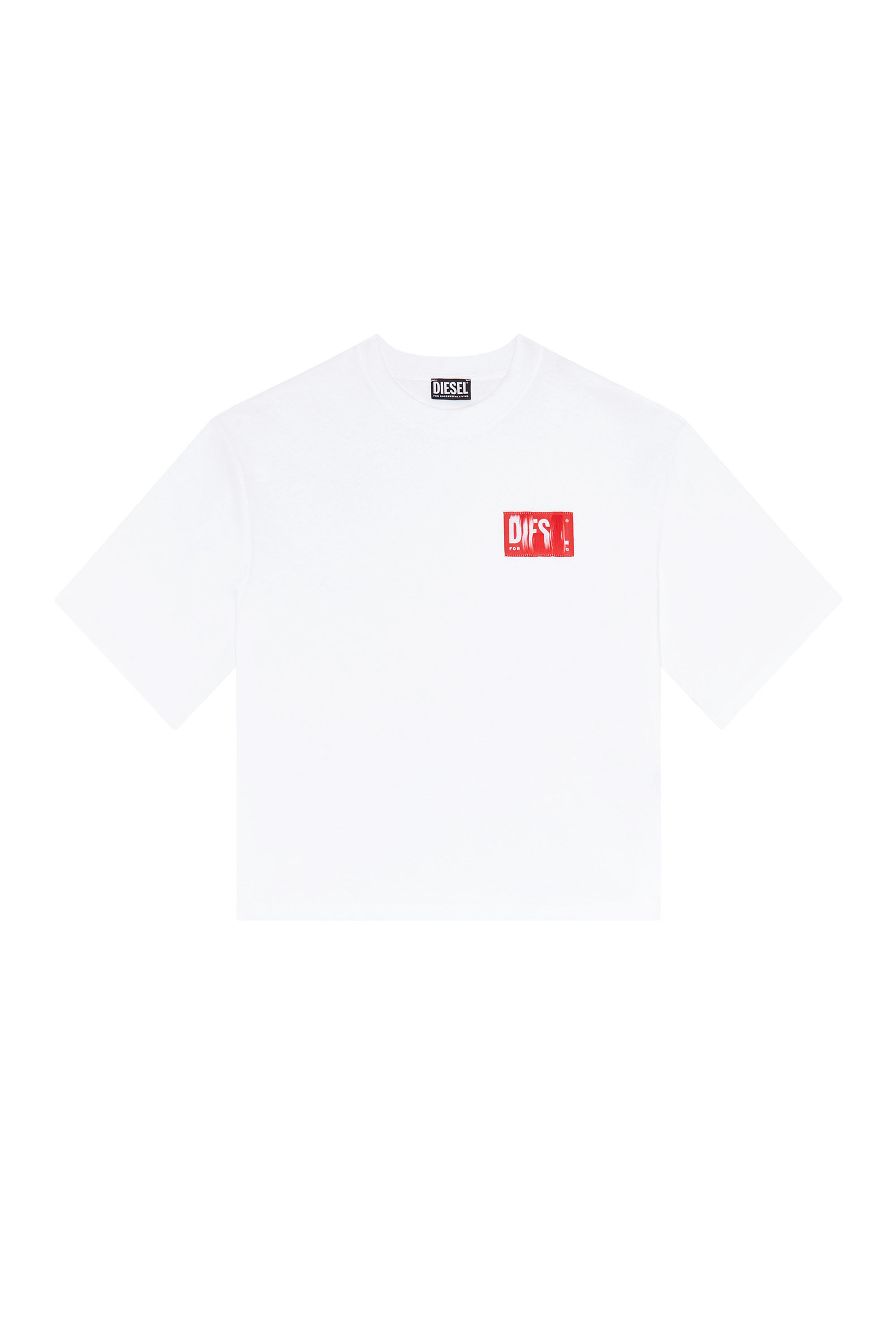 Diesel - T-ROWYLABEL, Female's T-shirt with frayed logo patch in White - 2