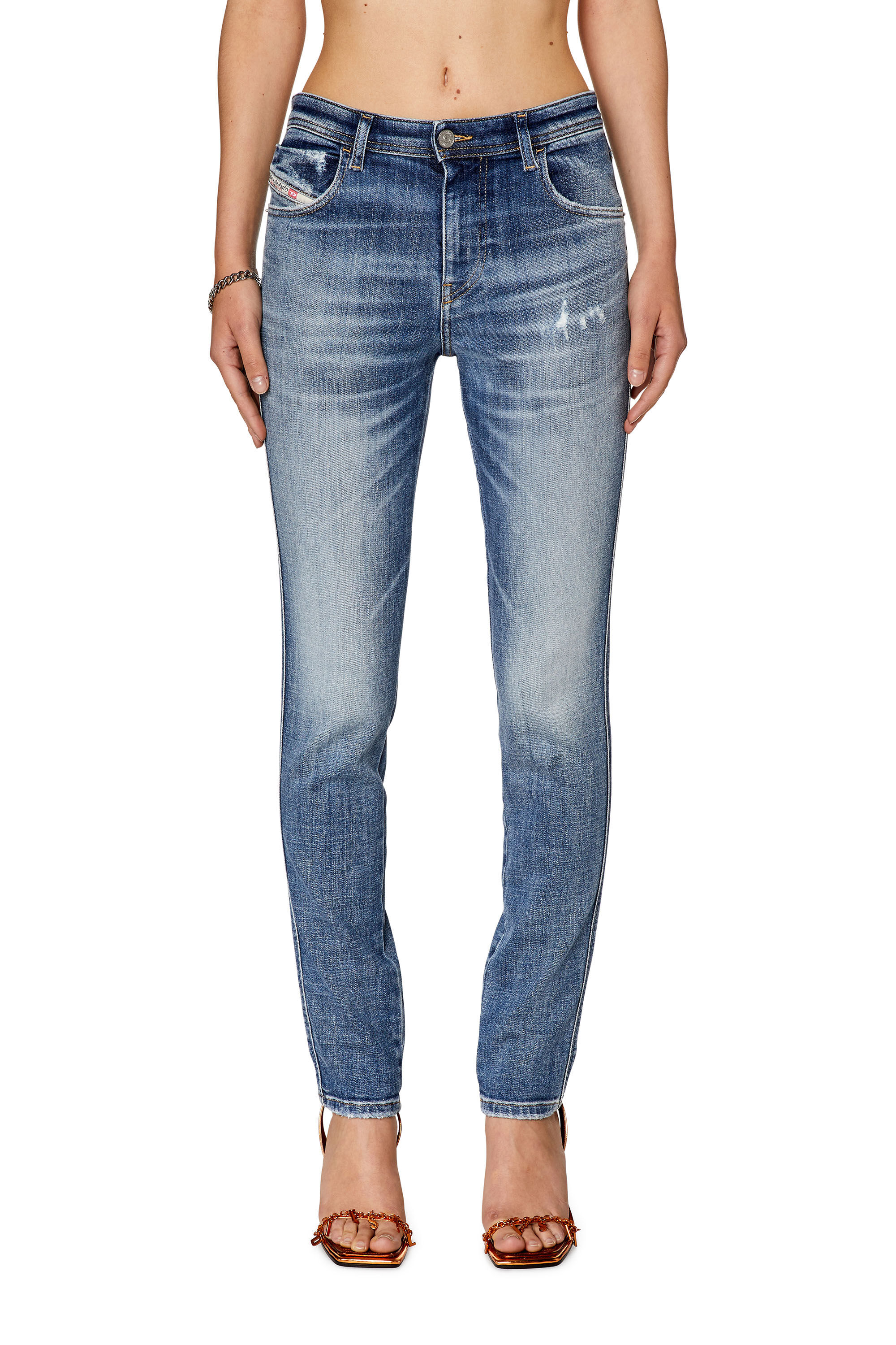 Diesel - Skinny Jeans 2015 Babhila 09G35 Femme, Bleu moyen - Image 3
