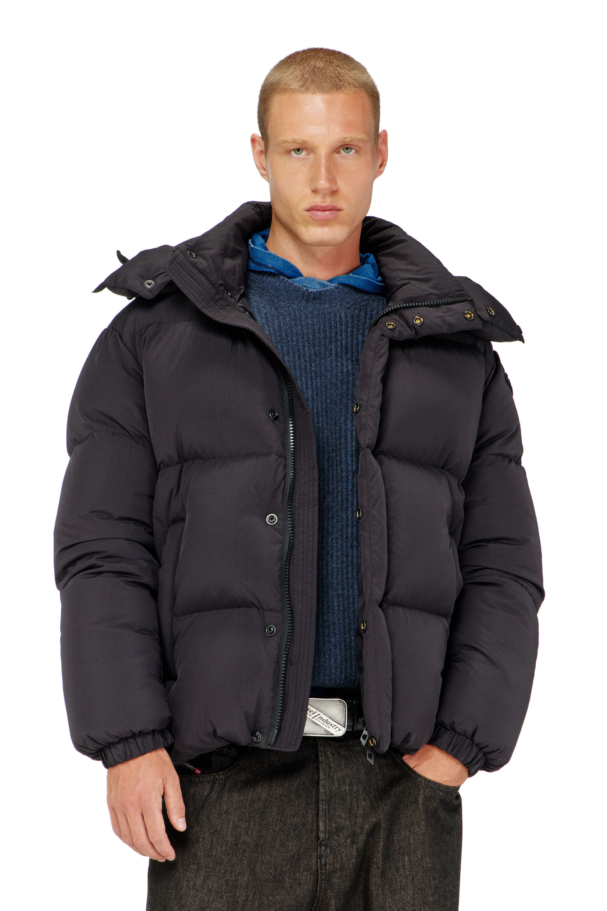 Men's Quilted down jacket in ViralOff® Taslan | Grey | Diesel US