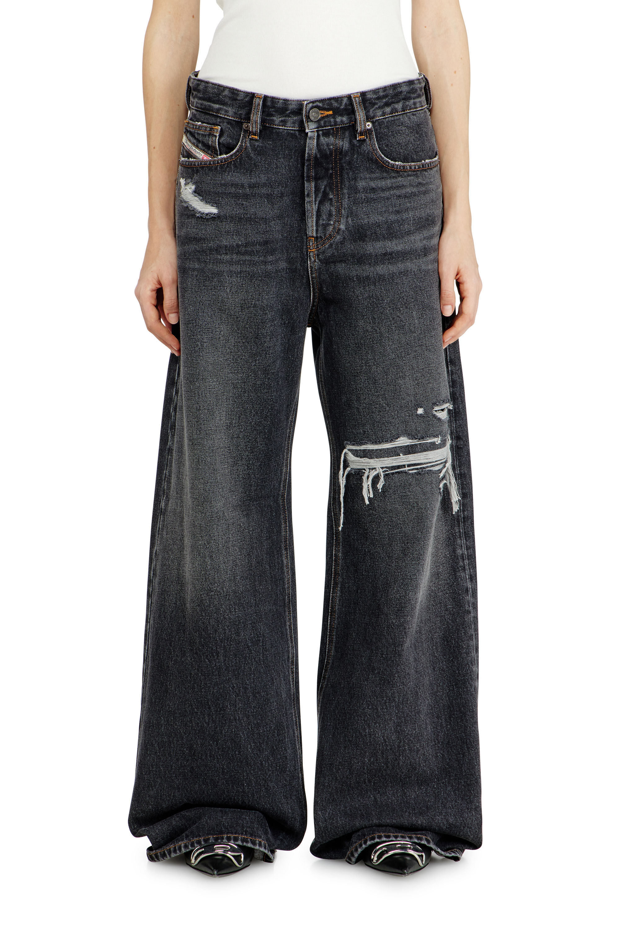 diesel 1996 D-SIRE ディーゼル　デニム　30×30 1996 D-Sire Woman: Relaxed Black/Dark grey Baggy Jeans | Diesel