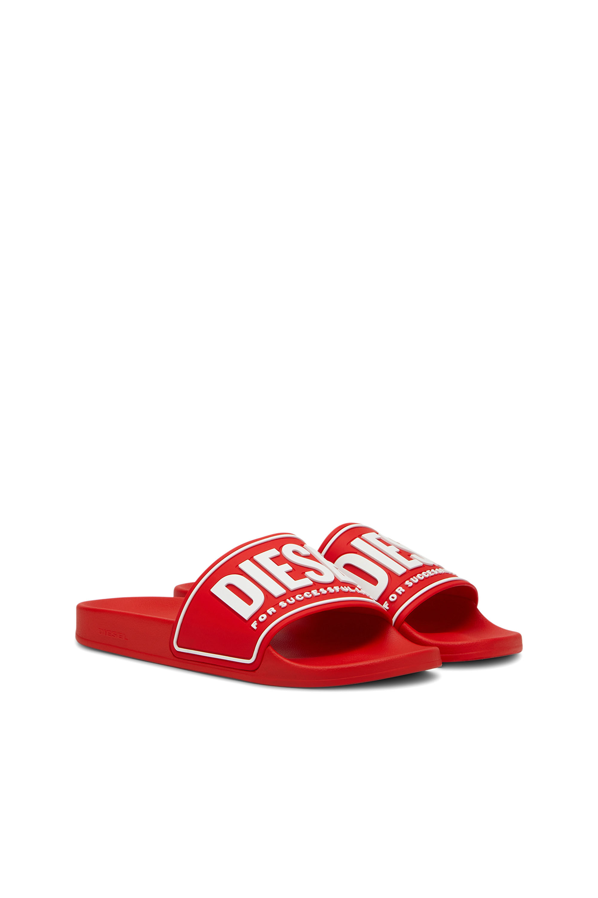 Diesel - SA-MAYEMI CC, Male's Sa-Mayemi-Pool slides with 3D logo in Red - 2