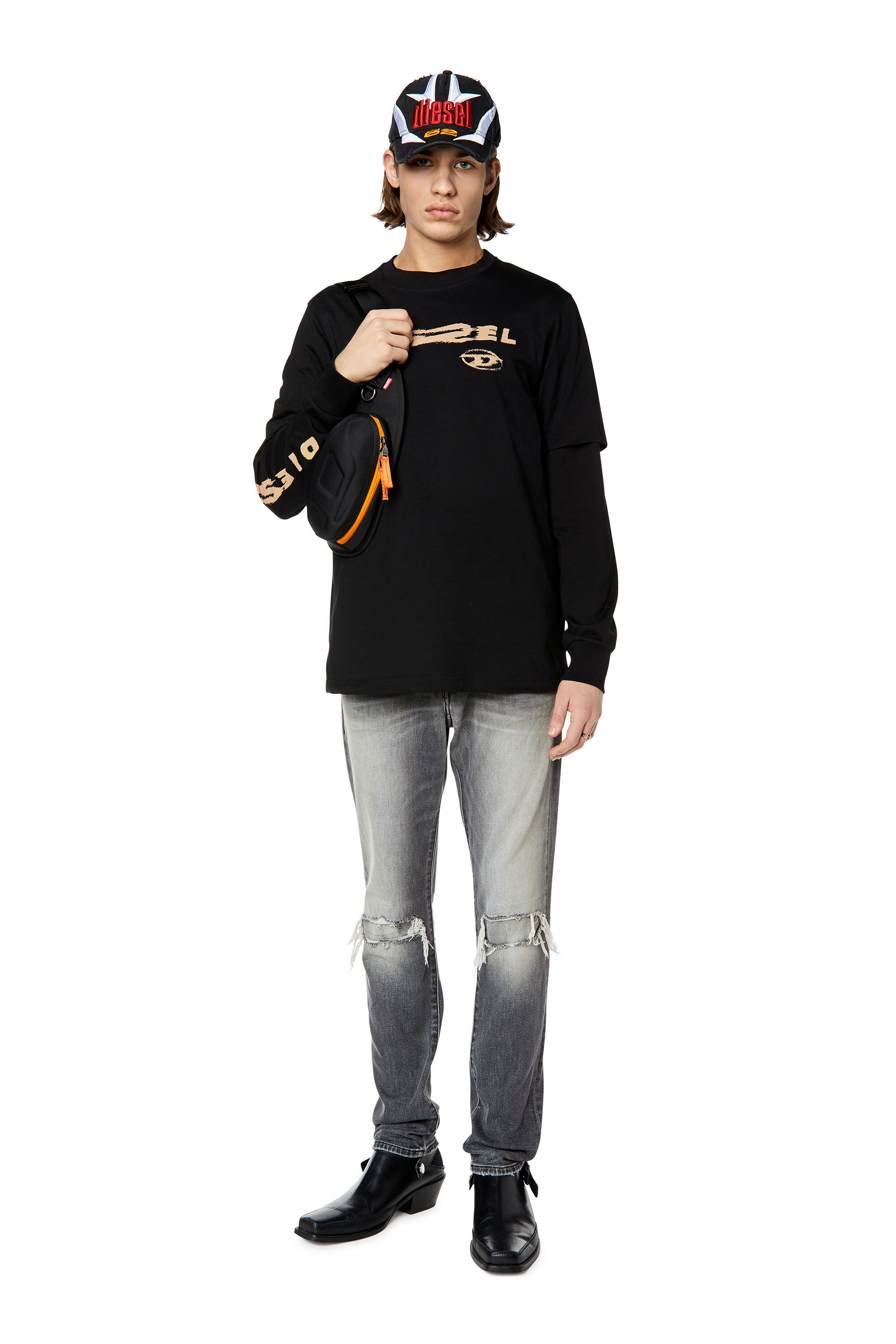 Diesel - Slim Jeans 2019 D-Strukt 09G03, Male's Slim Jeans - 2019 D-Strukt in Light Grey - 1