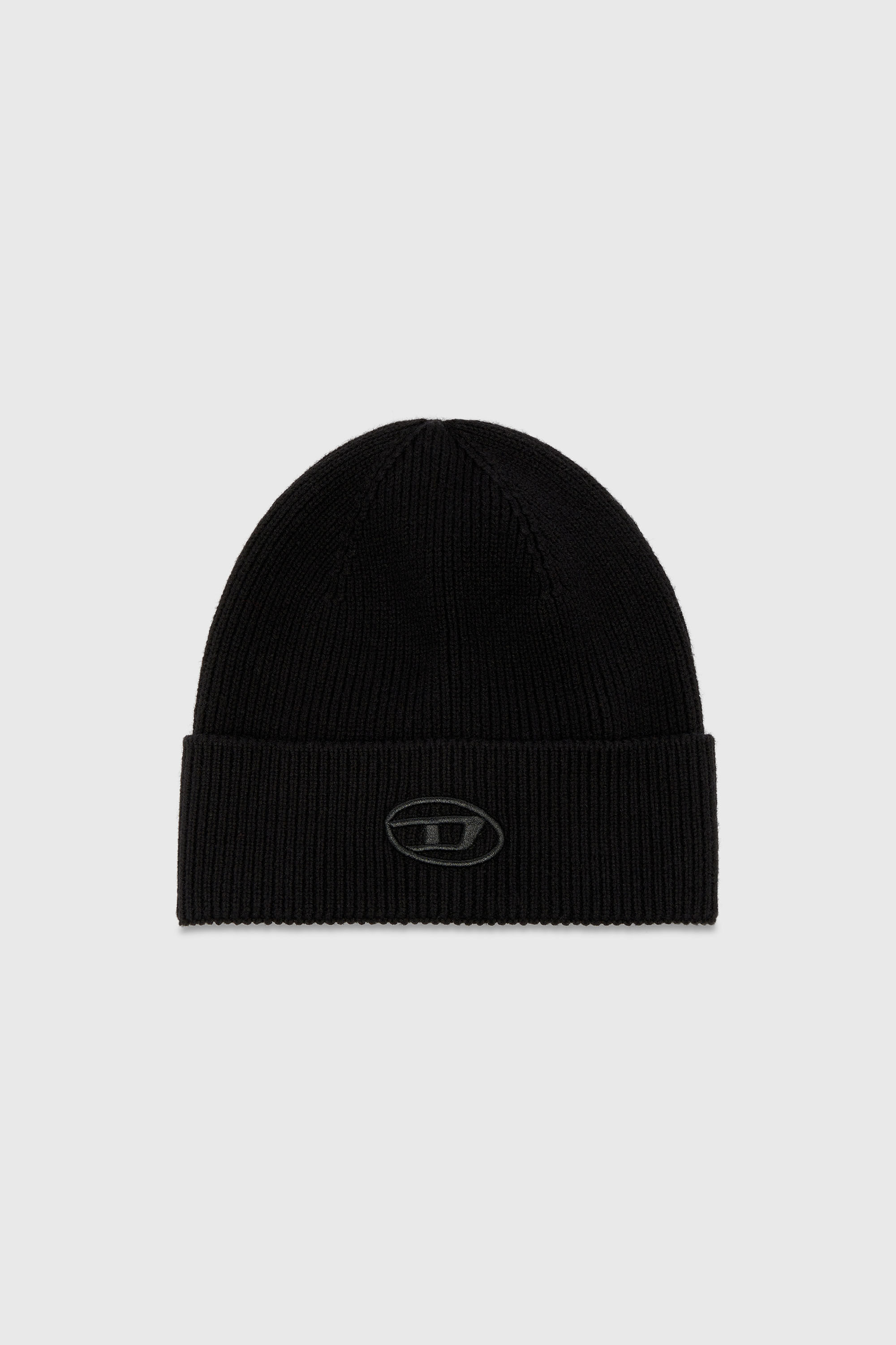 DIESEL ブラック ビーニー K-CODER-FULLY B: Ribbed beanie with D embroidery | Diesel {{Country}}