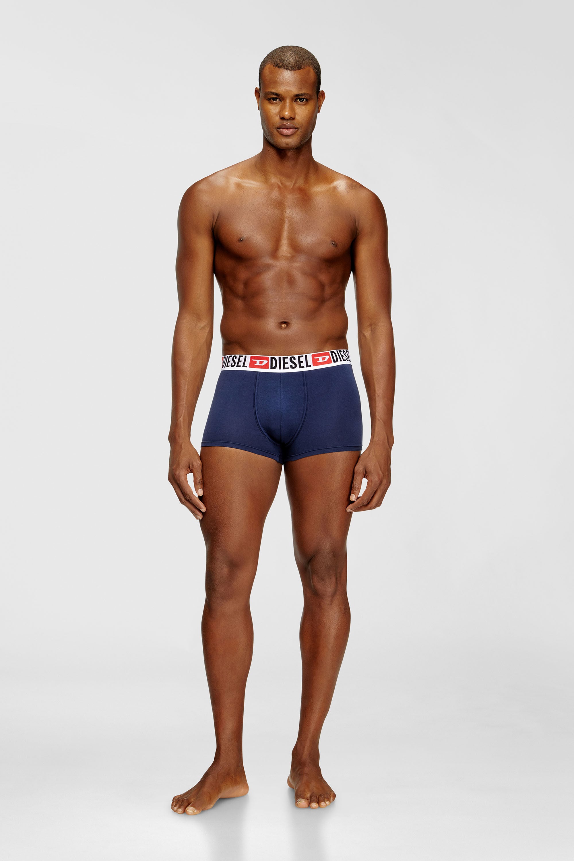 Diesel - UMBX-DAMIENTHREEPACK, Man's Three-pack of all-over logo waist boxers in Blue - 2