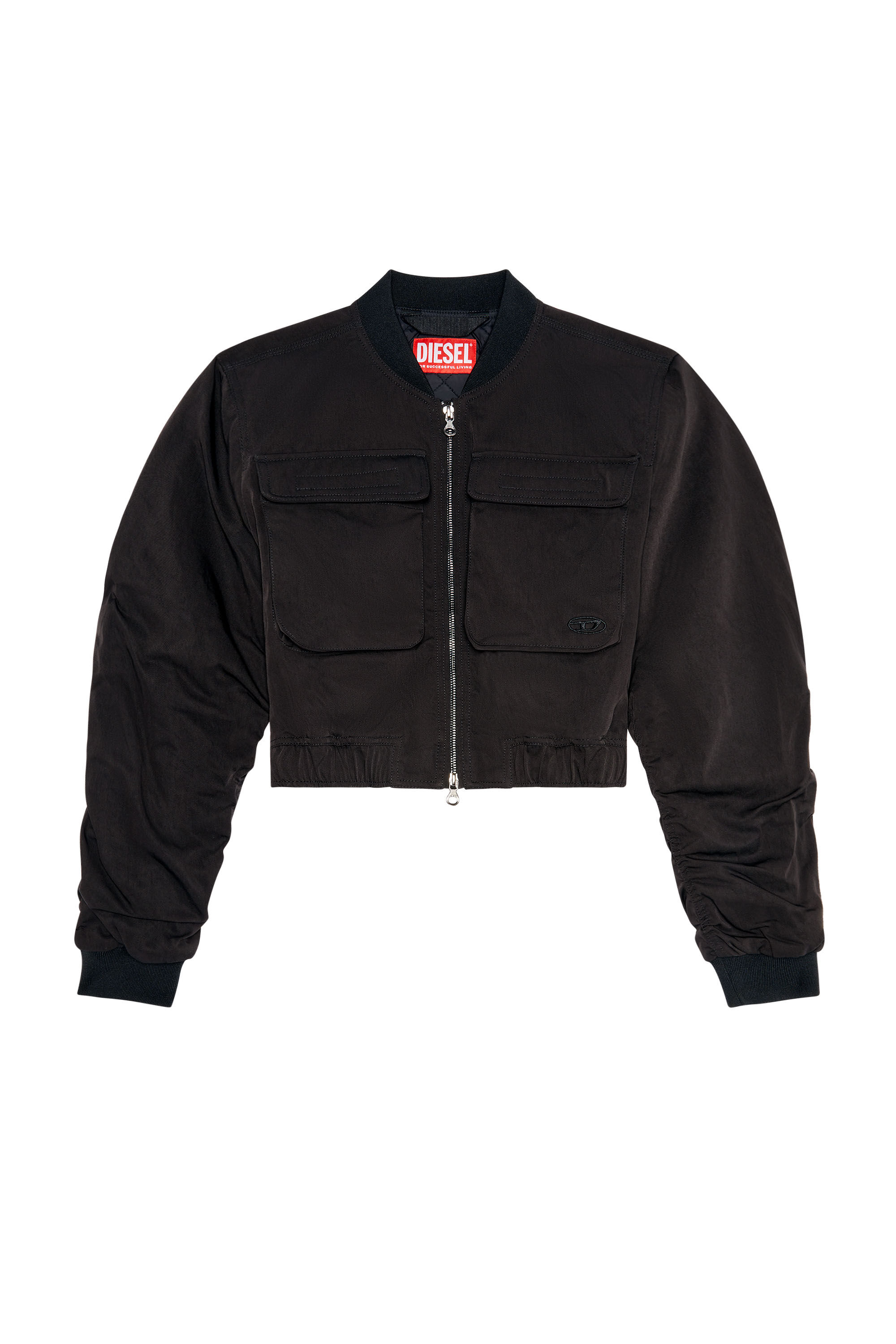 Diesel - G-KHLO, Female's Utility jacket in nylon twill in Black - 2
