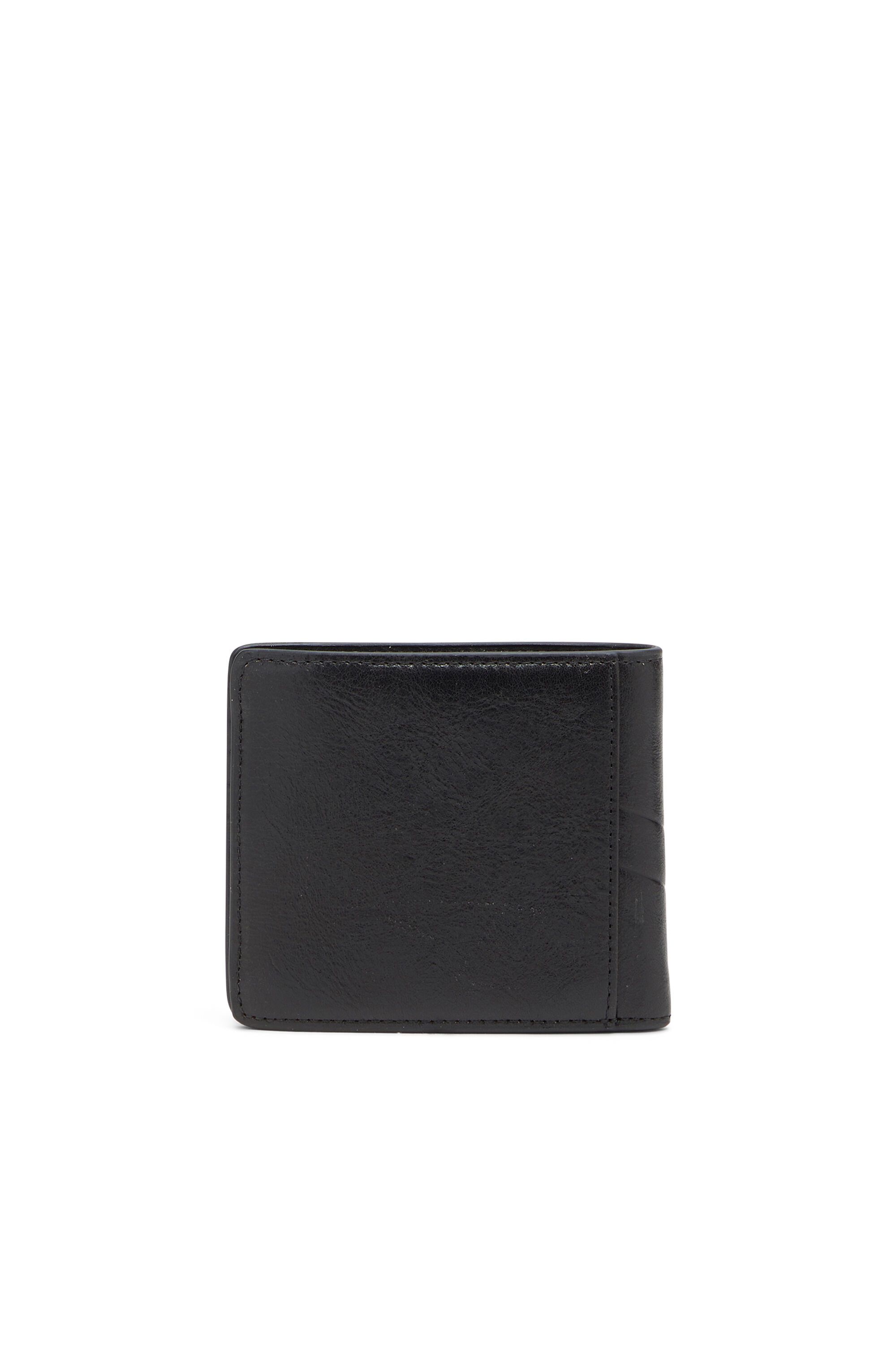 Men's Bi-fold leather wallet with embossed logo | Black | Diesel