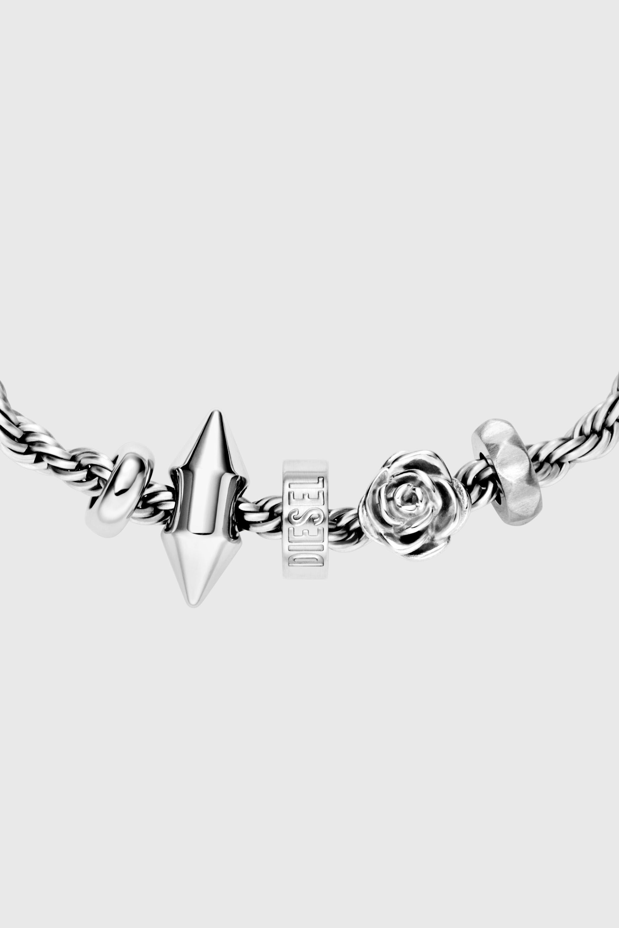 DIESEL チャーム ブレスレット シルバーカラー Women's Stainless steel charm bracelet | Silver | Diesel {{Country}}