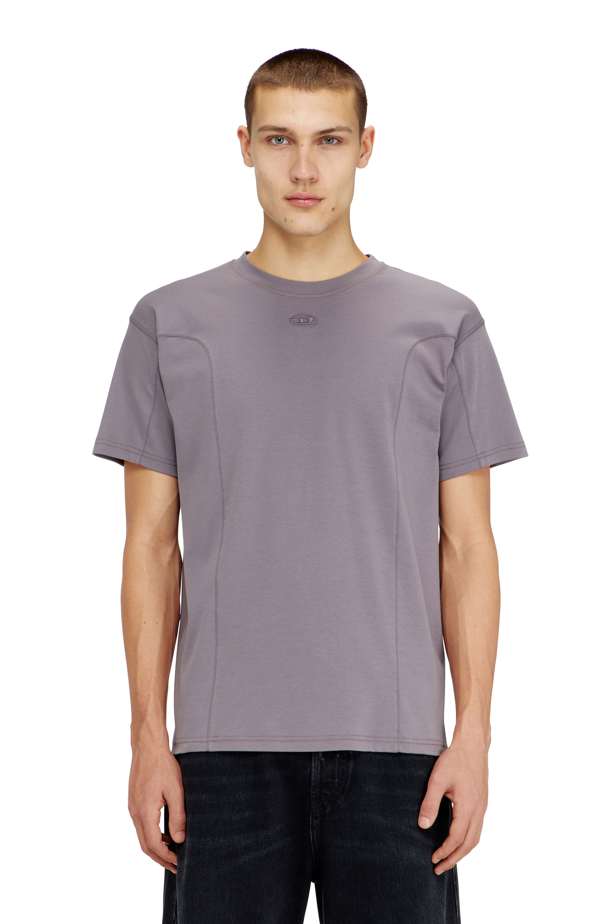 DIESEL カットソー Men's T-shirt with solid color panels | Viola | Diesel